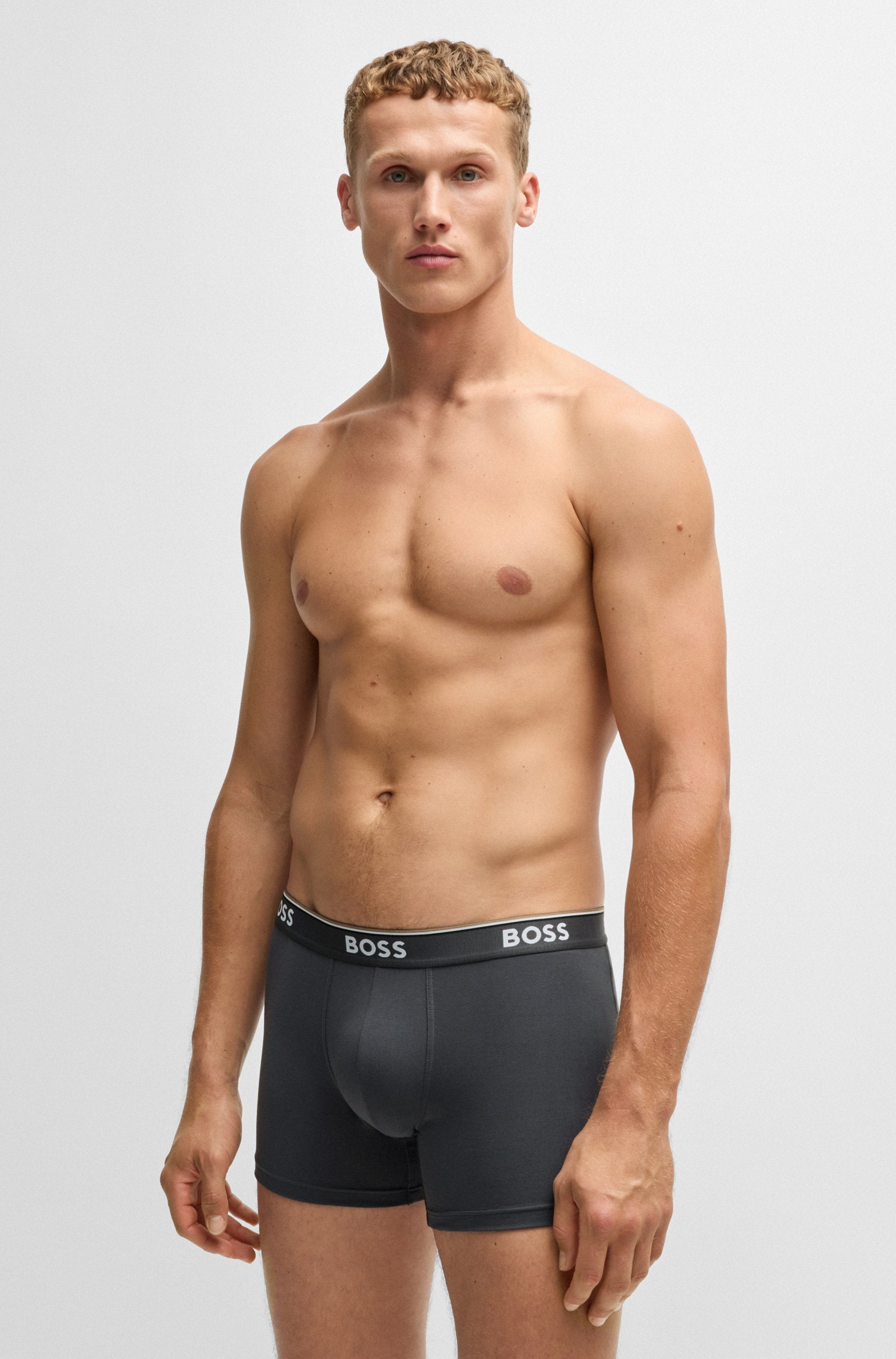 BOSS Langer Boxer »Brief 3 PACK«, mit farblich passendem Webbund