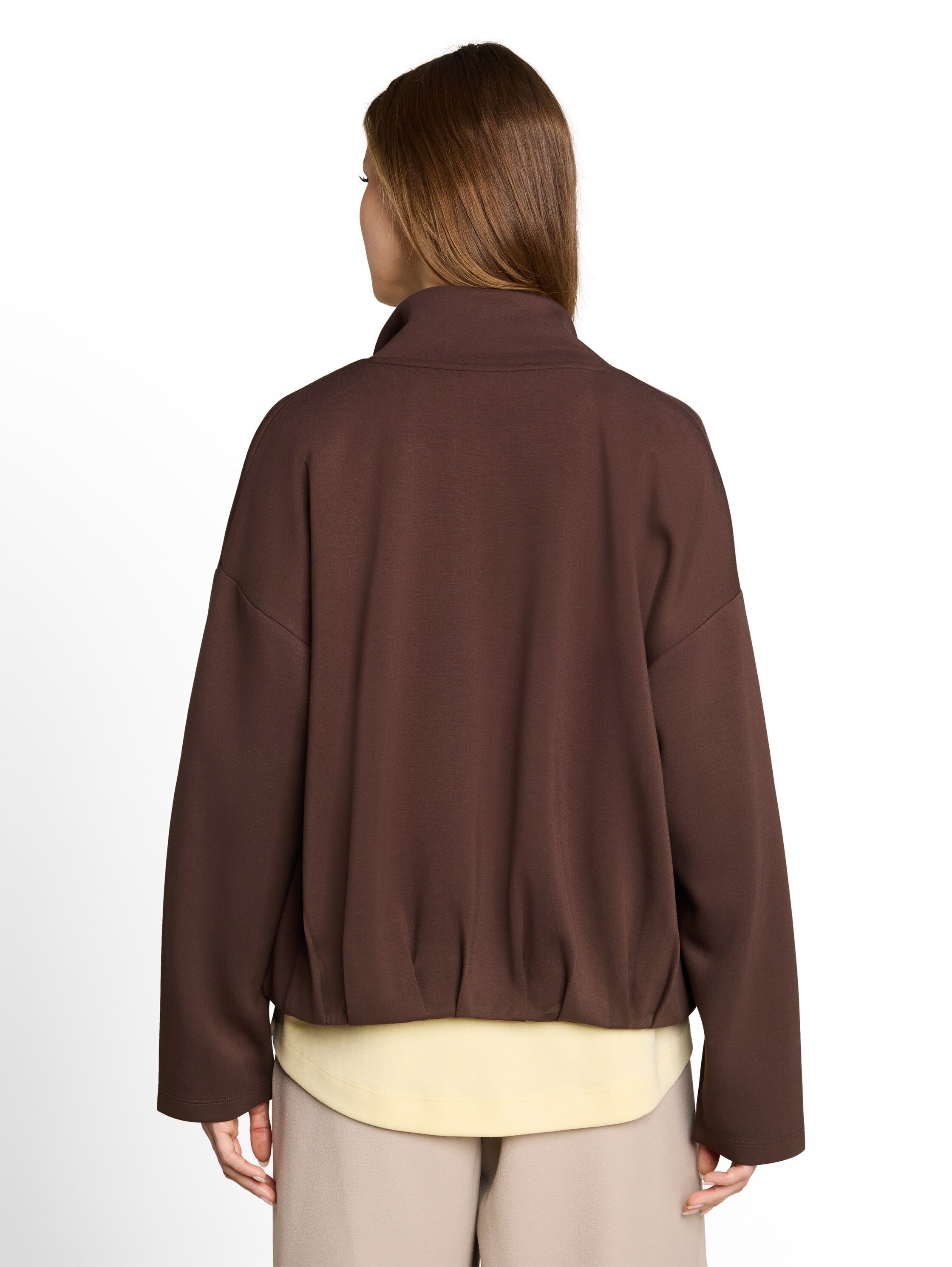 TOM TAILOR Denim Sweatjacke mit Reißvershcluss und Stehkragen / Viskose-Stretch
