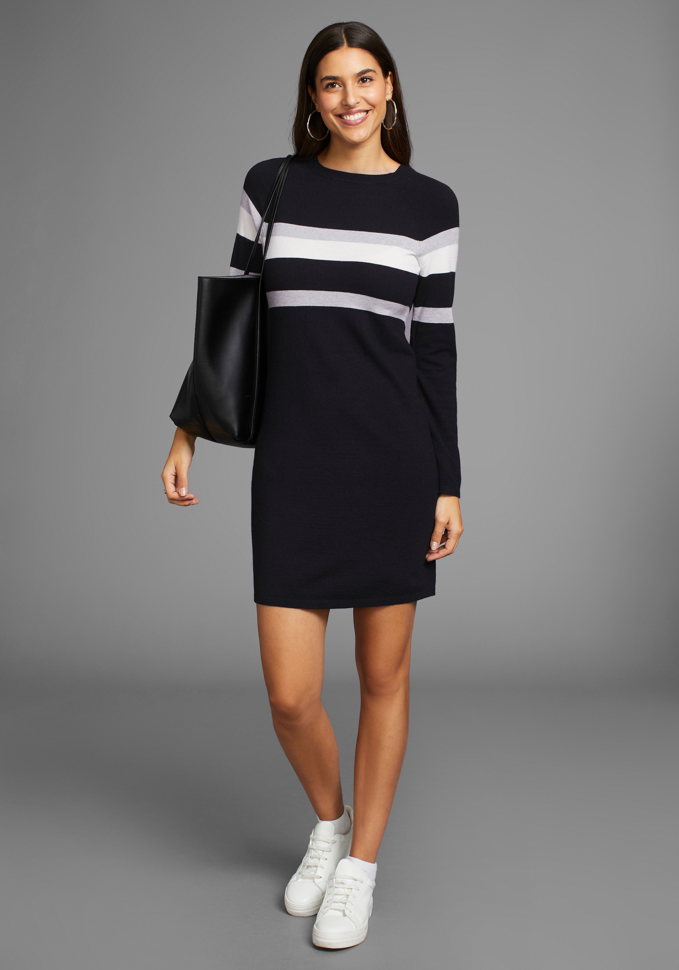 Laura Scott Strickkleid, mit Streifen