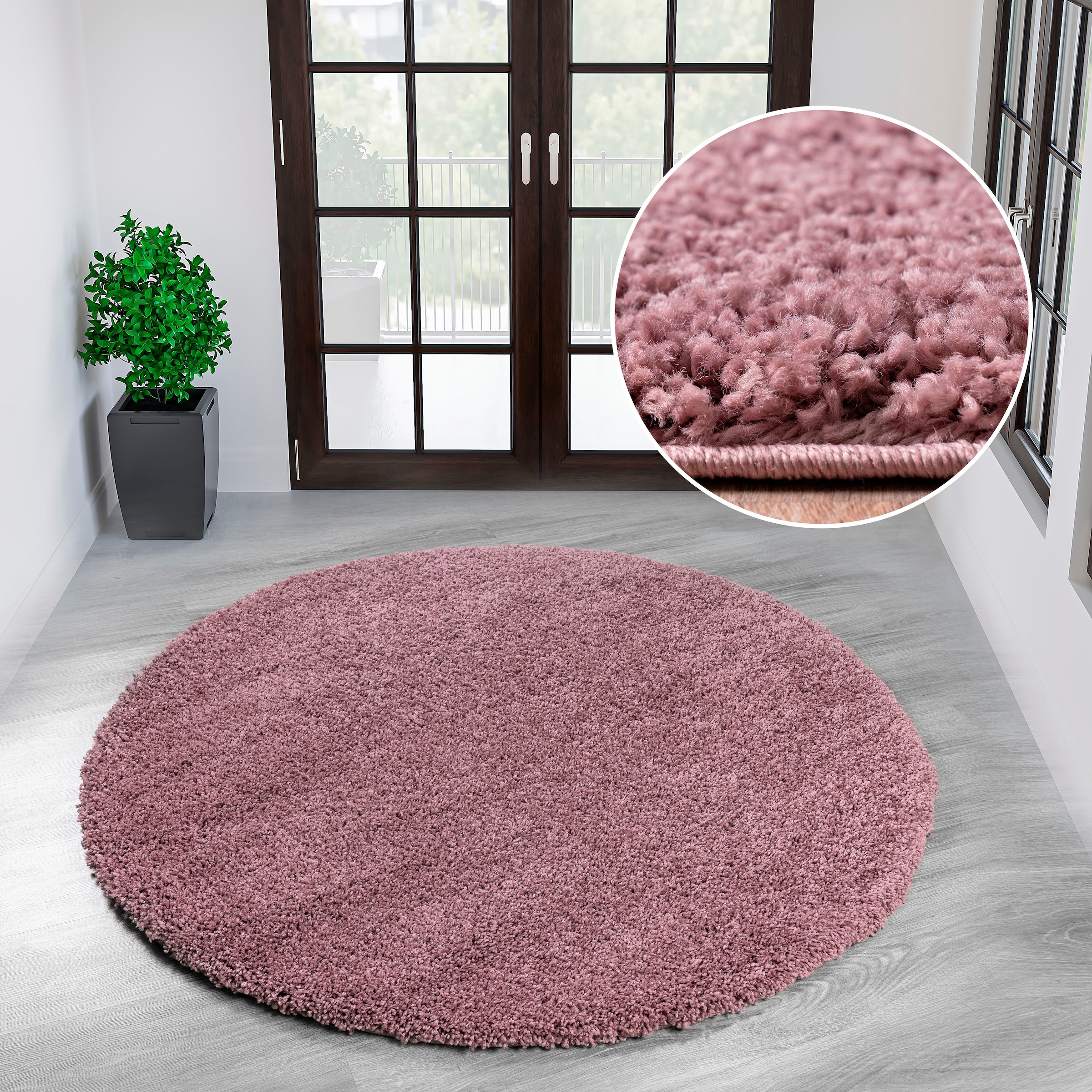OTTO home Hochflor-Teppich "Viva Shaggy, in Standard- und Premium-Qualität, 30 mm oder 45 mm Höhe" rund 30 mm Höhe Uni Farben, einfarbig, weich, kuschelig, Läufer, Kundenliebling