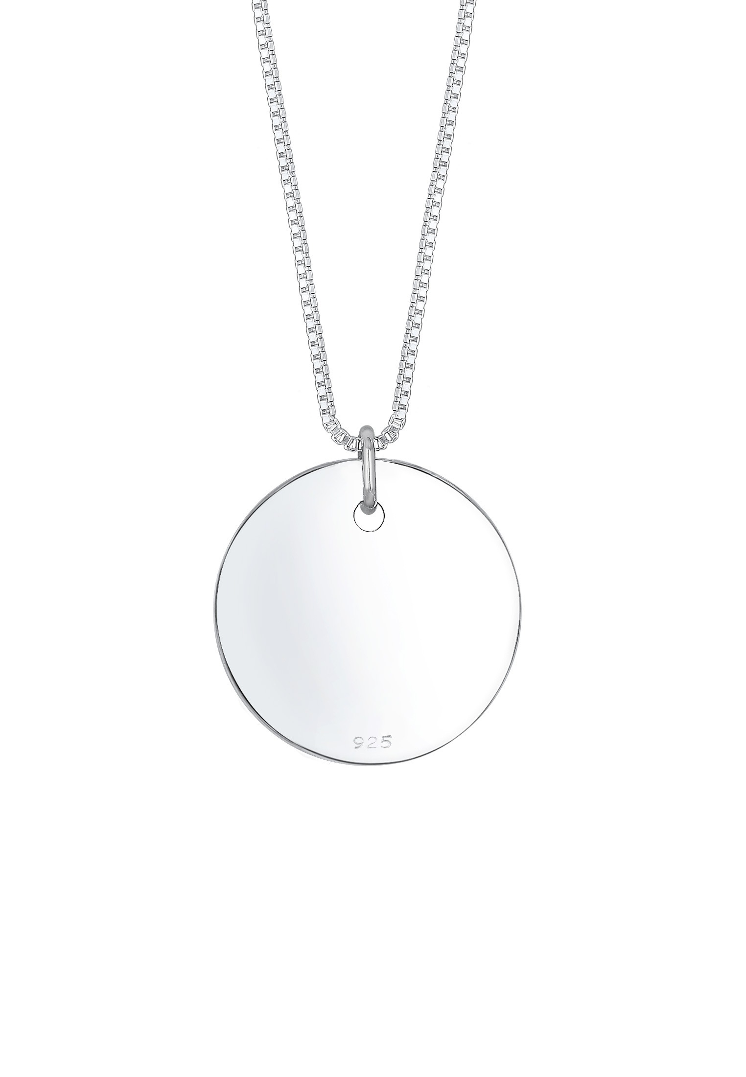 Elli Kette mit Anhänger »Plättchen Kreis Rund Gehämmert 925 Silber«