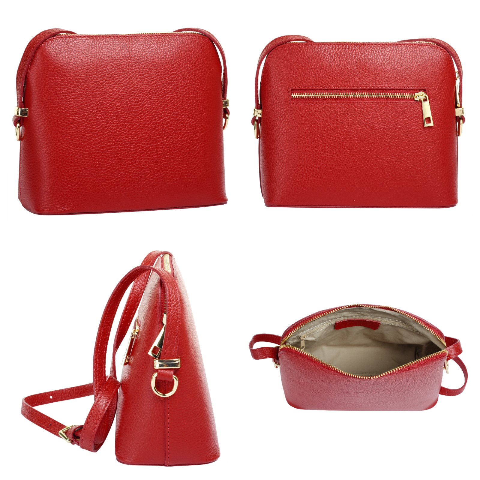 Cluty Umhängetasche, echt Leder, Made in Italy