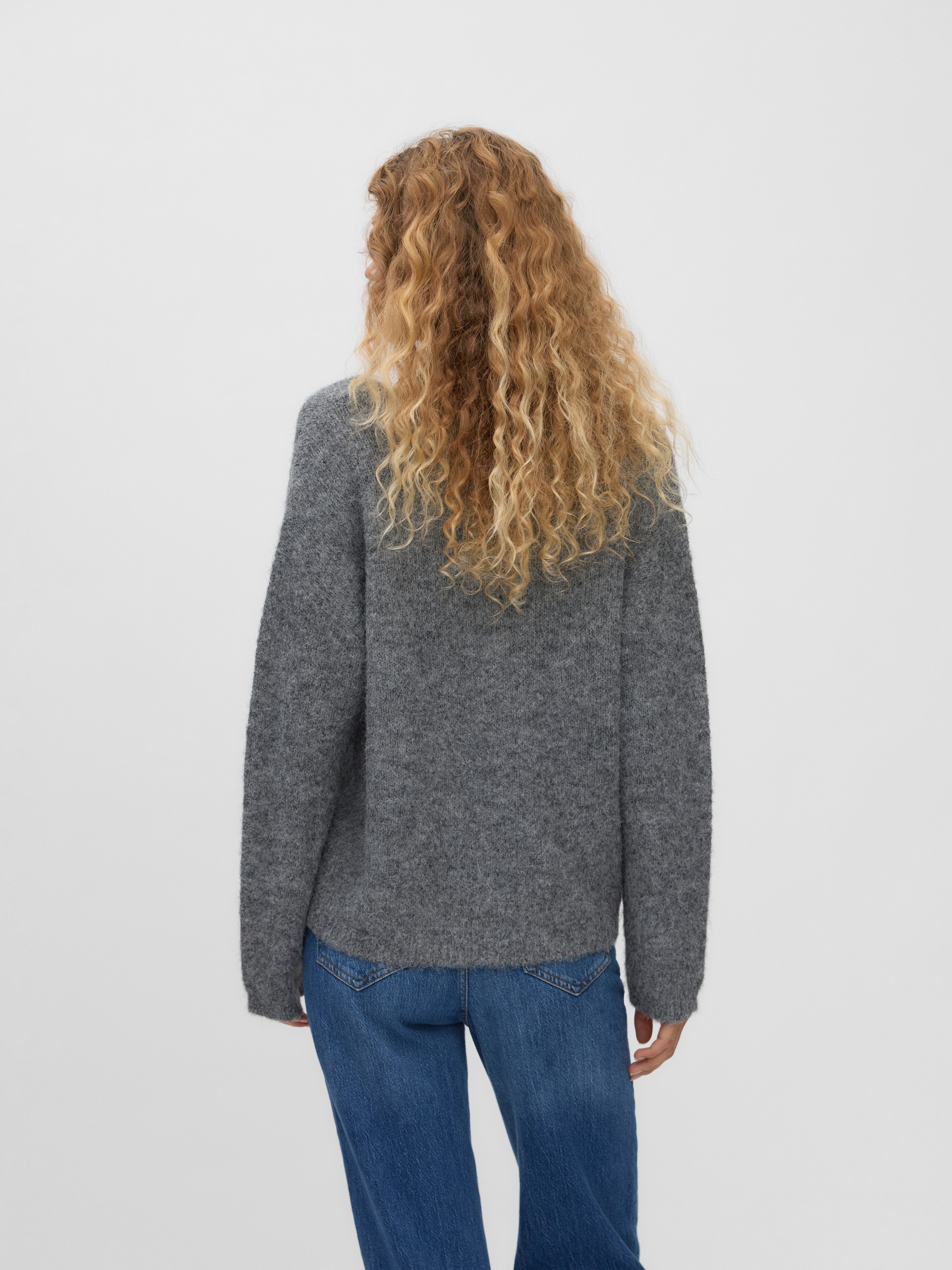 Vero Moda Strickpullover »VMBERRY LACE LS V-NECK PULLOVER NOOS« Materialmix, regular fit, Spitze