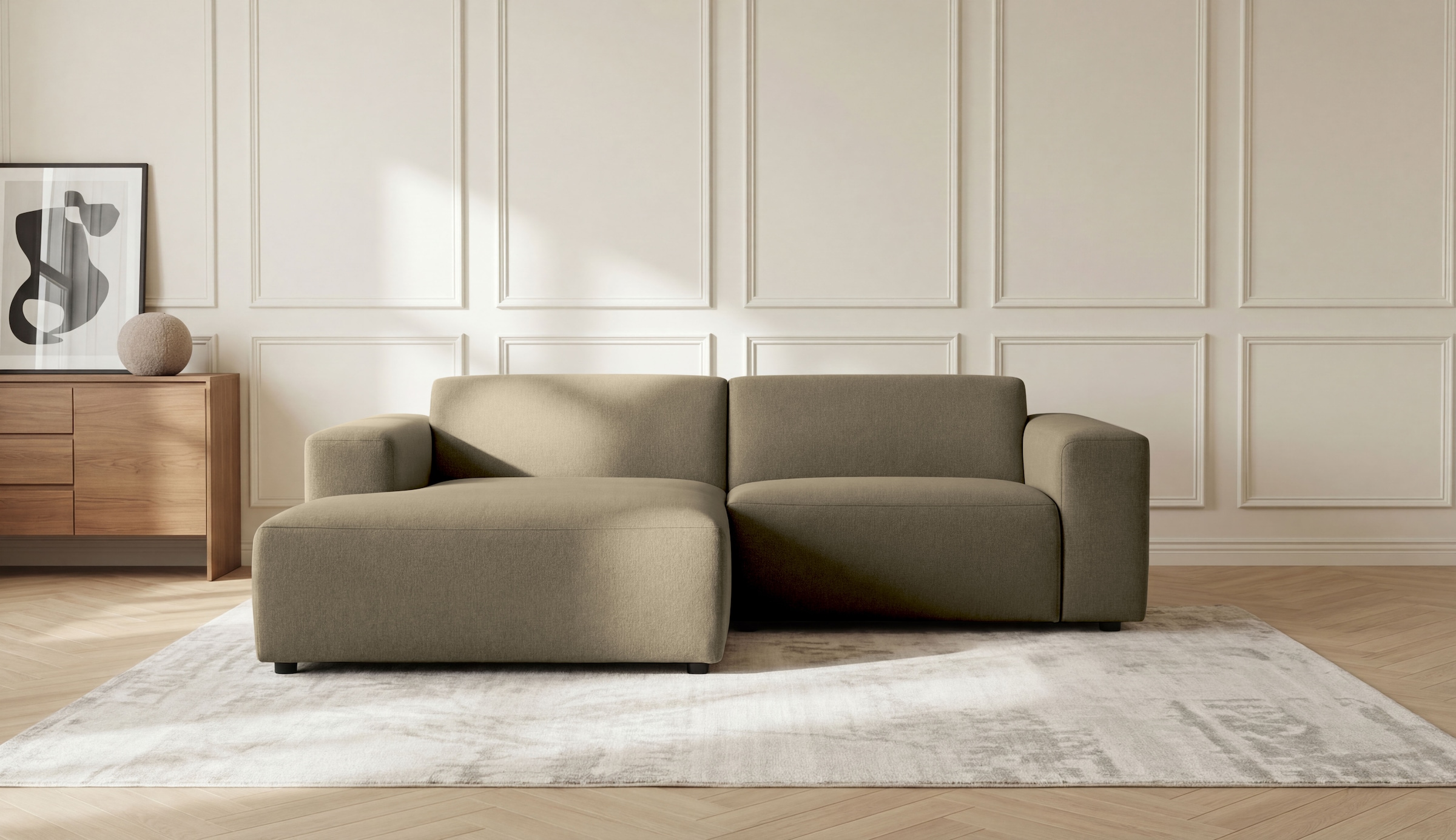 OTTO home Ecksofa "Koa, 228 cm, L-Form, Modulsofa in Cord, Chenille, Strukt günstig online kaufen