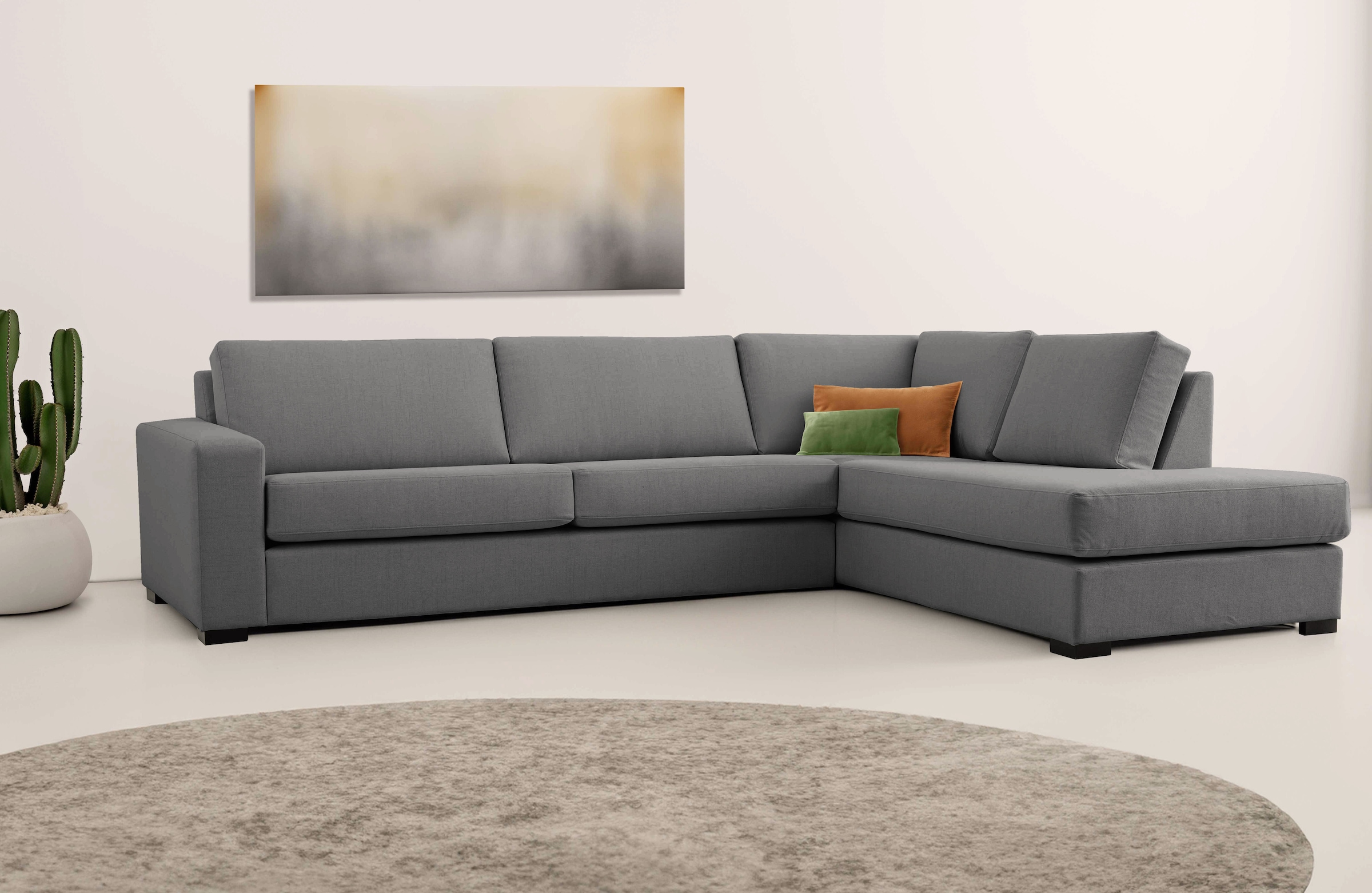 Home affaire Ecksofa »Branwell«, Breite 304 cm, Struktur fein, mit Wellenunterfederung