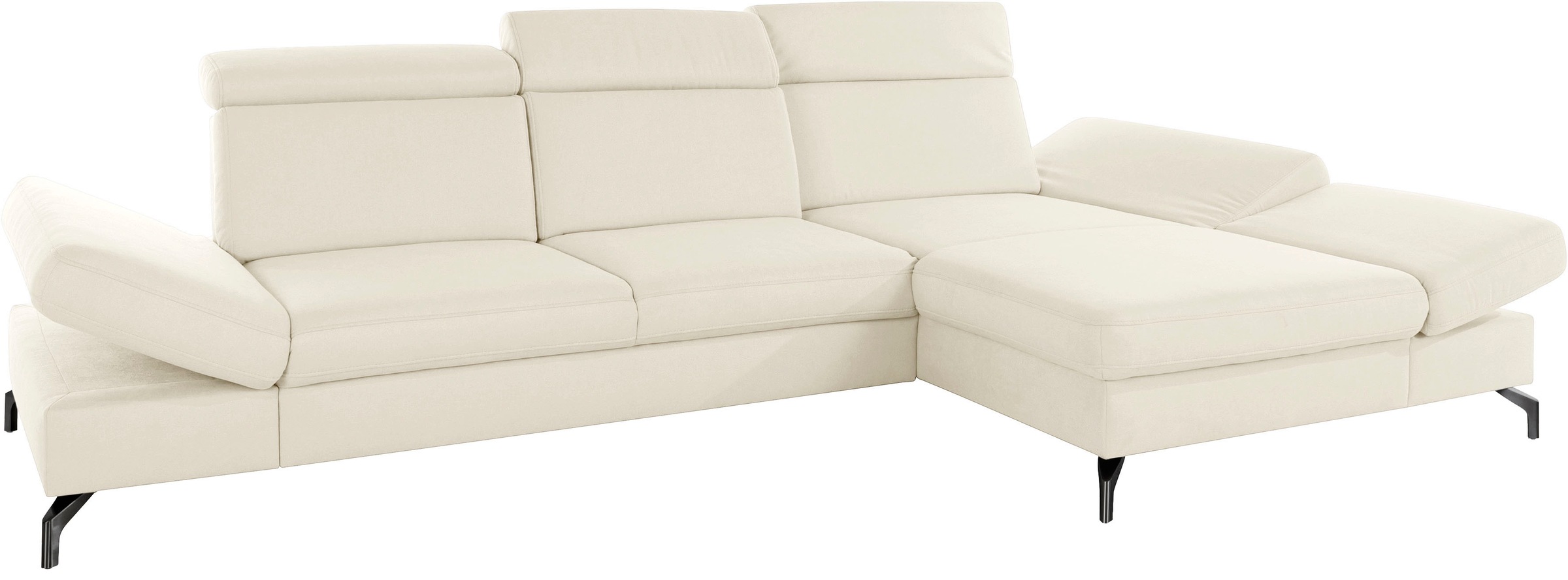 sit&more Ecksofa »Brisbane L-Form«, Fußhöhe 12 cm, inklusive Sitztiefen-, Armteil- und Kopfteilverstellung