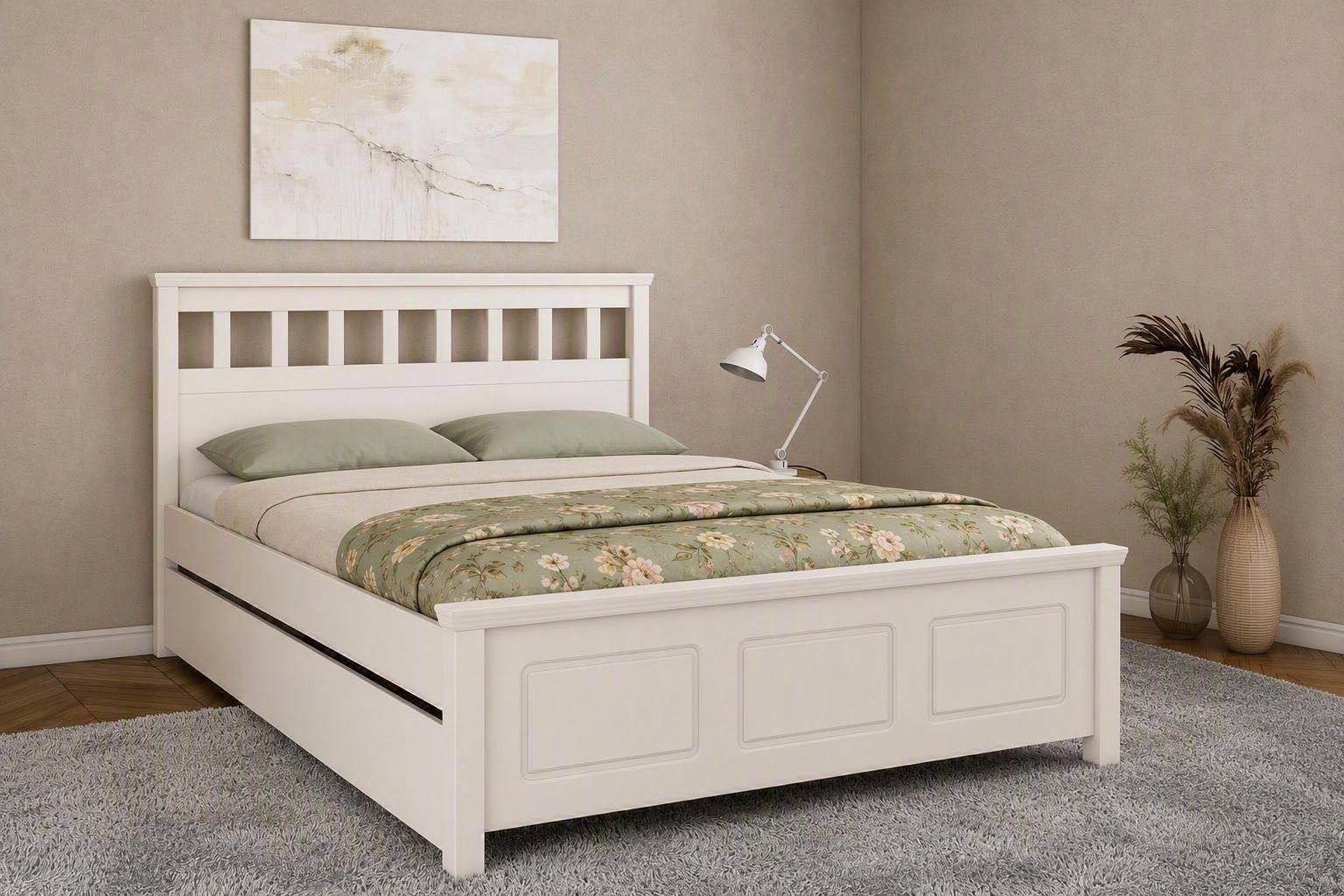 OTTO home Bett "Tillian, Bettgestell, Doppelbett, Bettkasten optional, Made in EU" Liegefläche 140x200cm, aus massiver Kiefer in Kombination mit MDF, FSC, inklusive Lattnerost