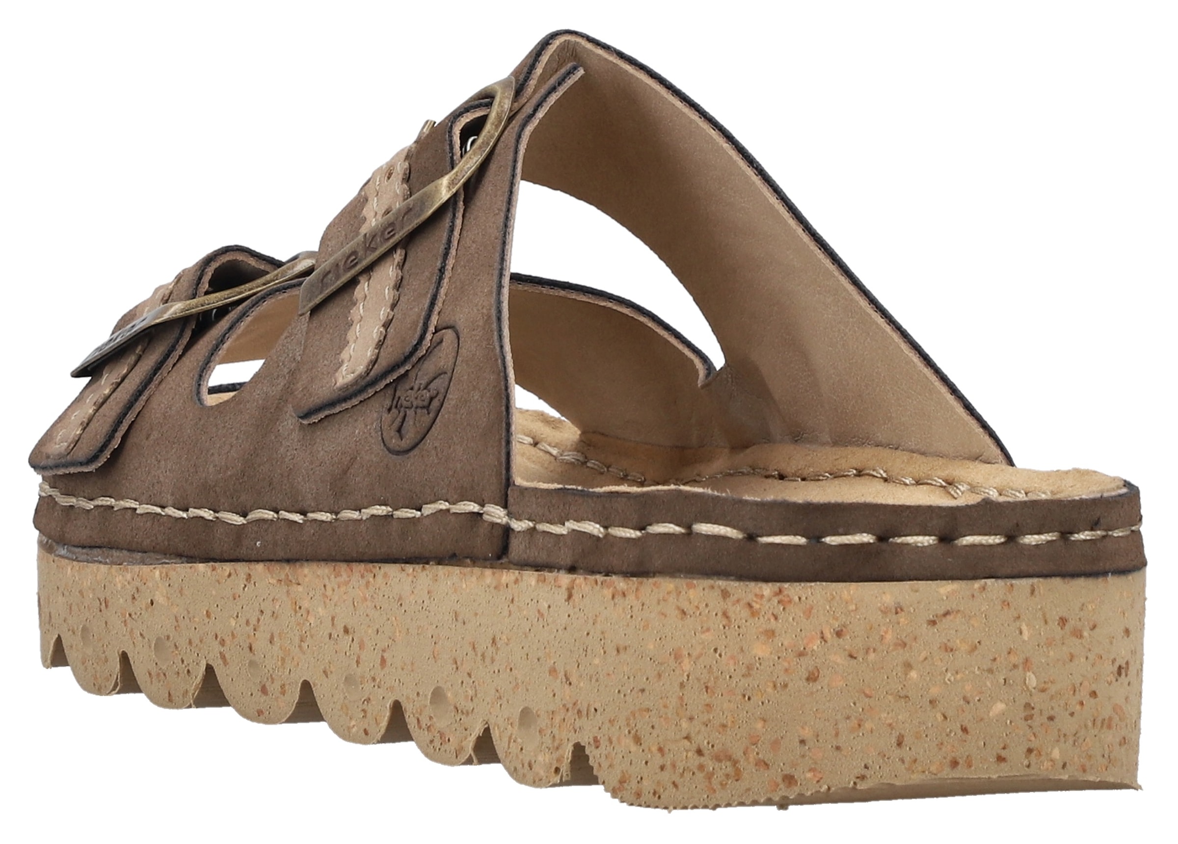Rieker Pantolette, Sommerschuh, Schlappen, Hausschuh mit verstellbaren Schnallen
