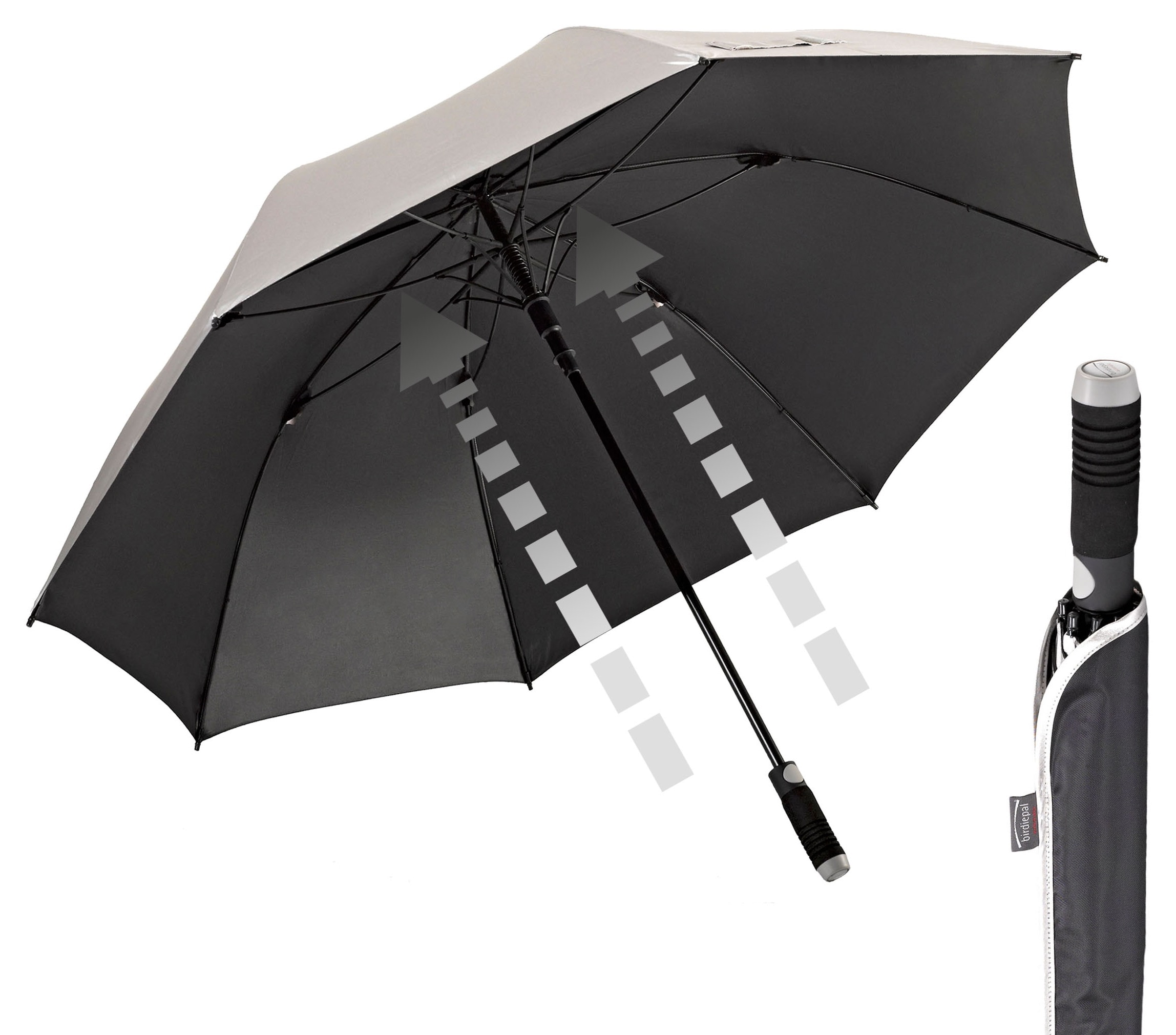 Partnerschirm »birdiepal® Automatic, silber«, Regenschirm für Zwei, mit großem Dach,...