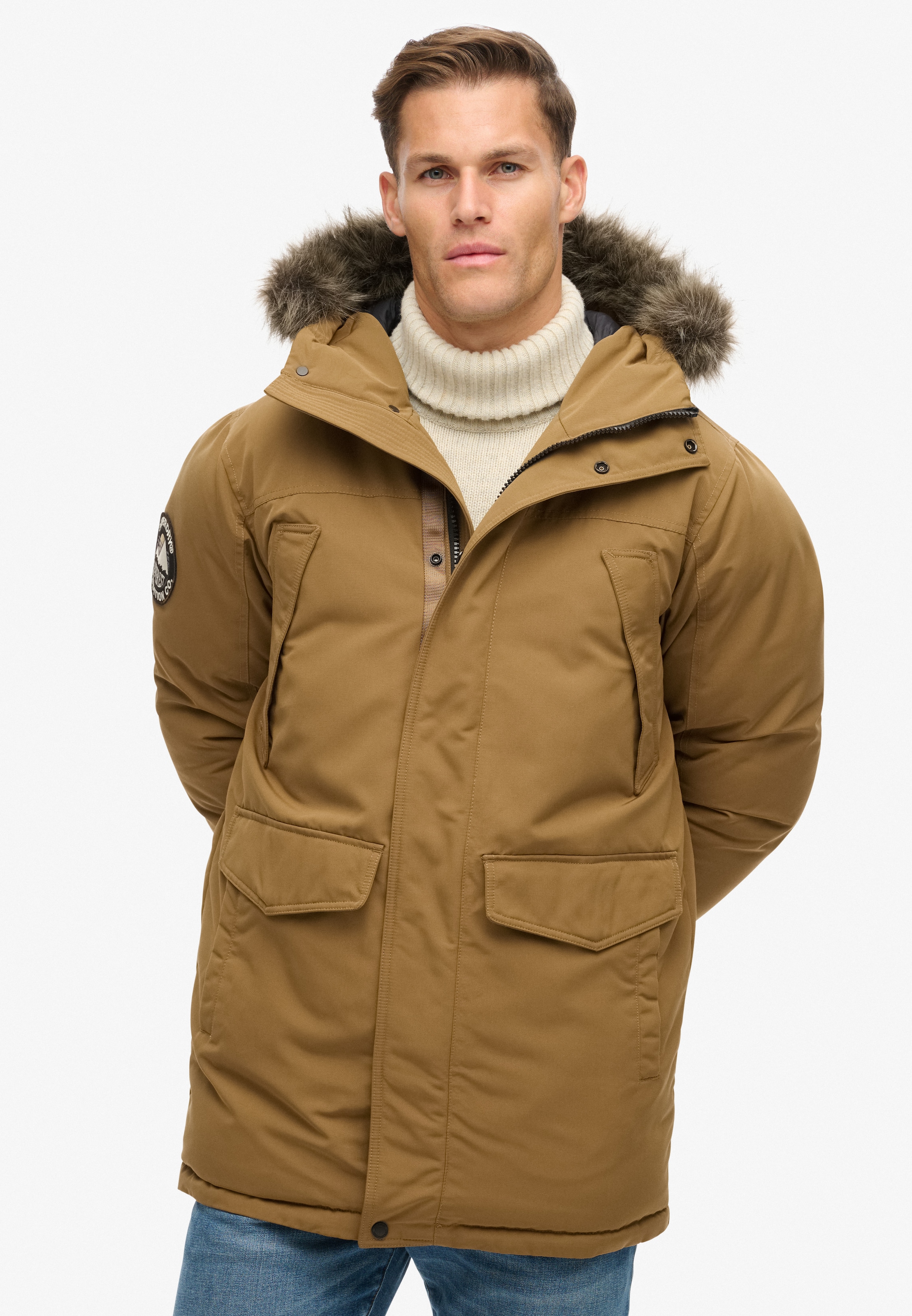 Superdry Parka "EVEREST FAUX FUR PARKA JACKET" mit Kapuze Kunstfaser, loose günstig online kaufen
