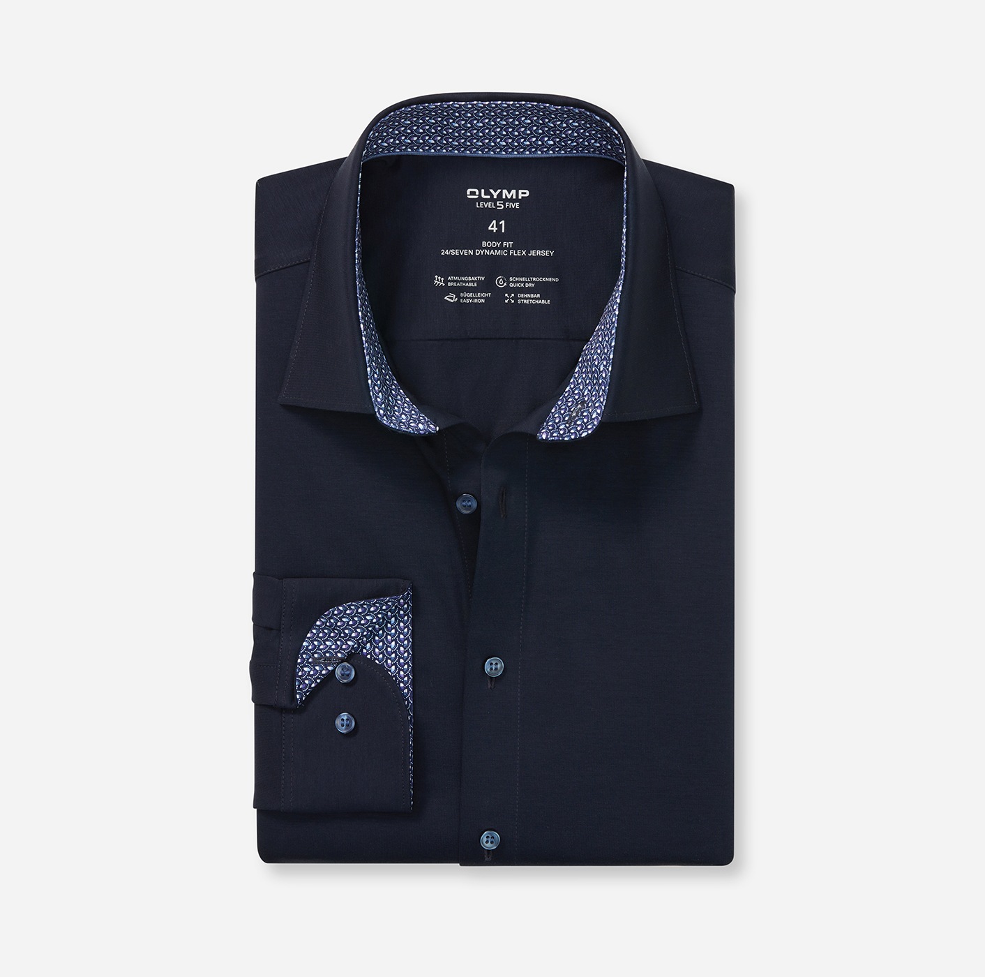 OLYMP Langarmhemd "24/Seven - Level Five", Jerseyhemd, Businesshemd, body f günstig online kaufen