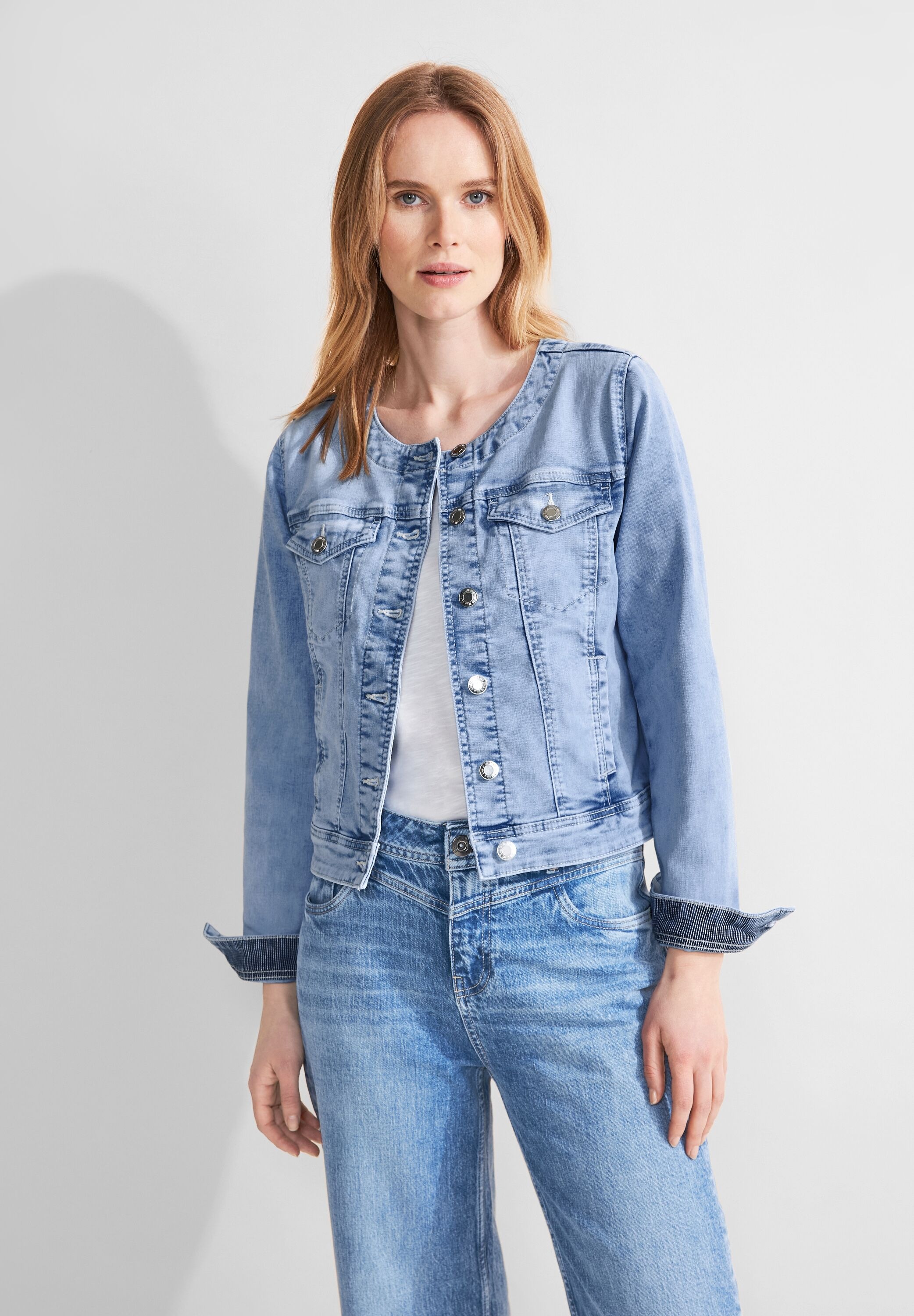 STREET ONE Jeansjacke, ohne Kapuze, mit Knopfleiste