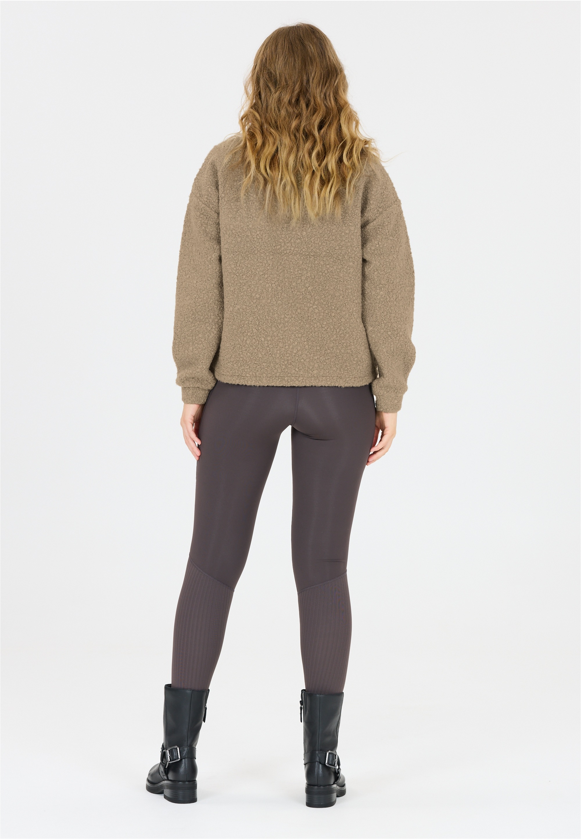 ATHLECIA Strickpullover »Florrie«, mit Teddy-Fleece und halbem Reißverschluss
