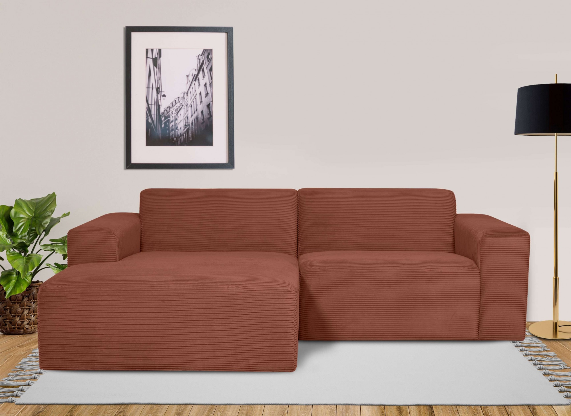 INOSIGN Ecksofa »Koa,228cm, L-Form, Modulsofa, Webstoff, Cord«, Designsofa in Cord, weicher Lounge-Sitzkomfort