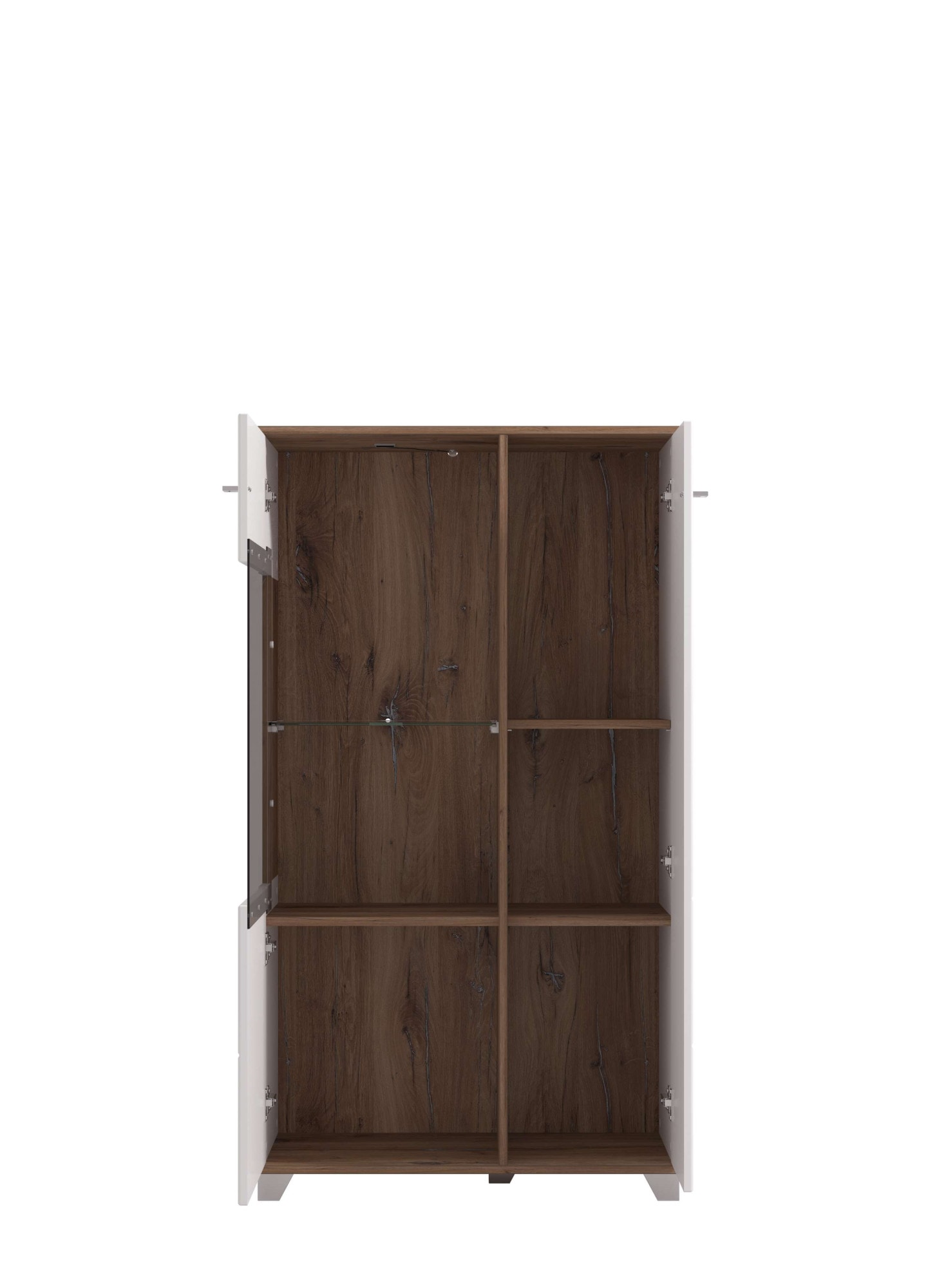 INOSIGN Highboard »Burgundy Sideboard, Stauraumschrank, Anrichte, Hochschrank, B93cm«, Hochglanzfronten und eine Innenausstattung in Flagstaff Eiche