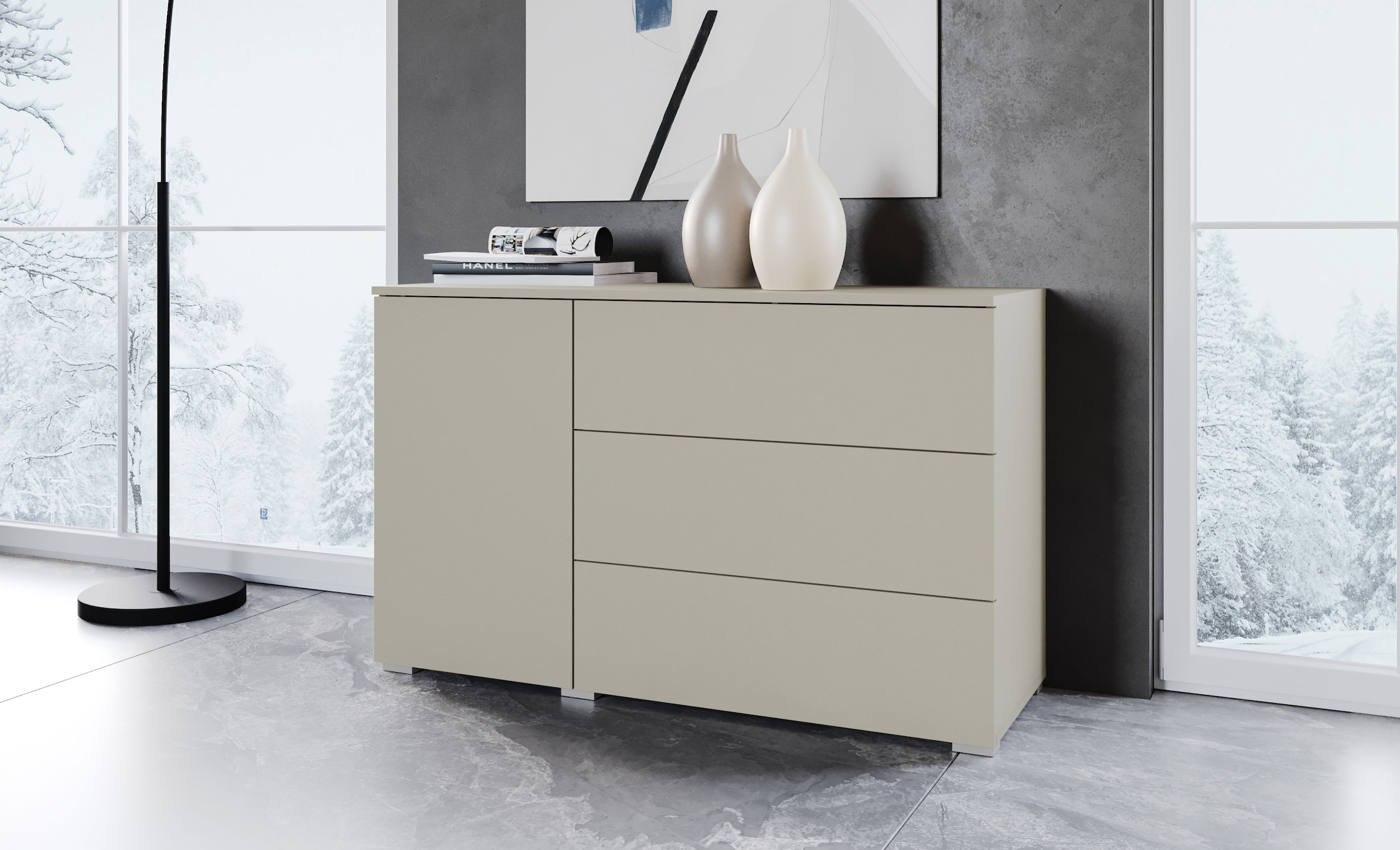 INOSIGN Sideboard "PARIS", (1 St.), Moderne 110cm breite grifflose Kommode, günstig online kaufen