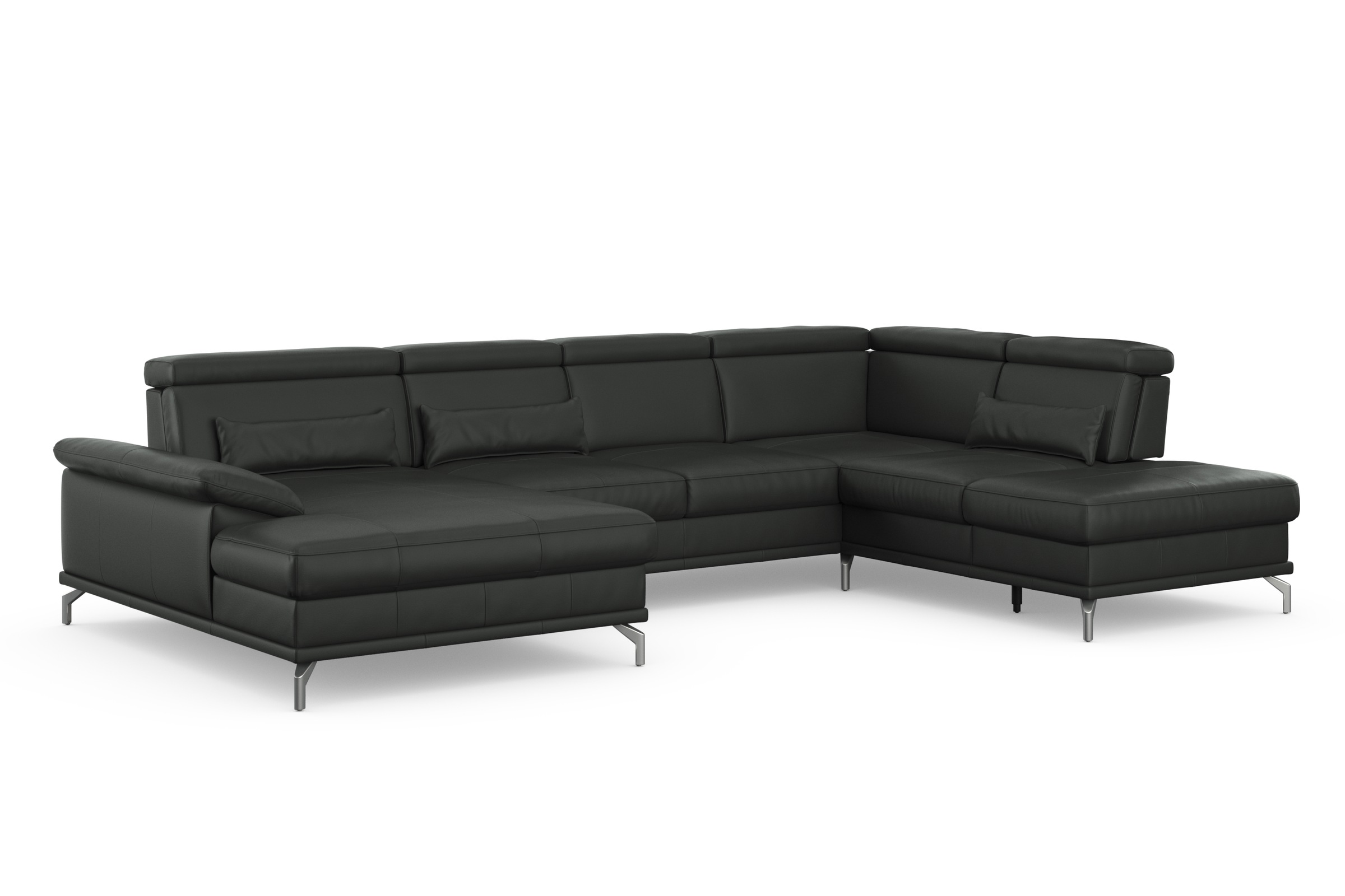 Thumbnail - sit&more Wohnlandschaft "Cabrio U-Form, B: 359 cm, mit Sitztiefen-, Arm- & Kopfteilverstellung" 3 Nierenkissen, Federker...