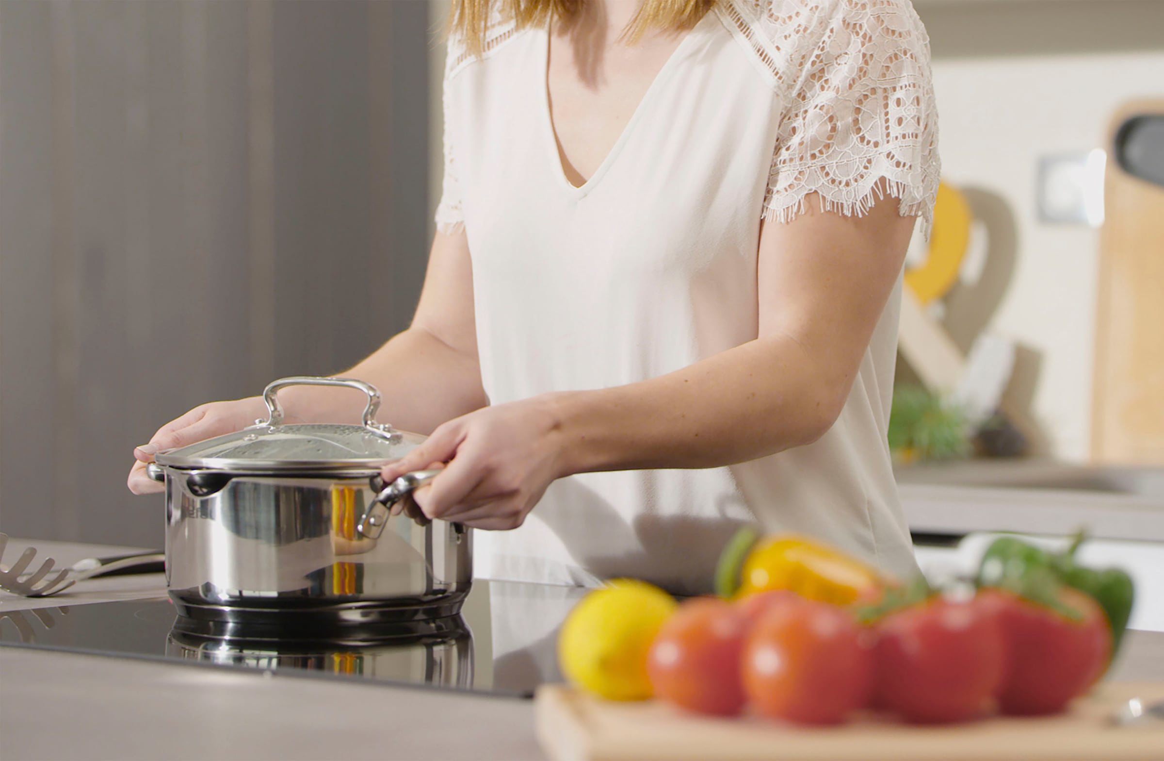 Tefal Kochtopf »Duetto+«, Edelstahl 18/10, hochglanzpoliert, Glasdeckel mit Siebfunktion