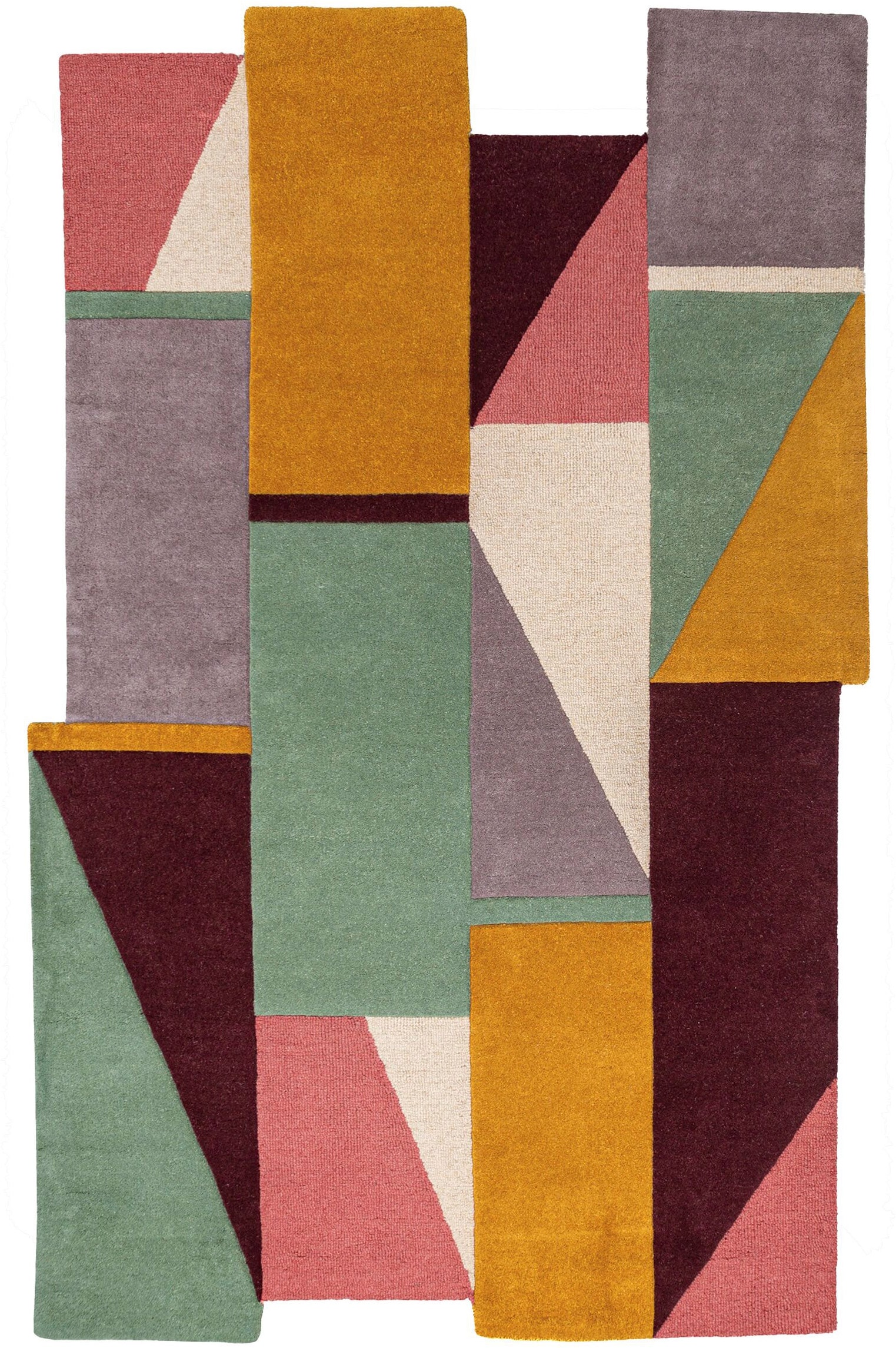 FLAIR RUGS Teppich "SHUFFLE SHAPED" rechteckig 10 mm Höhe Shuffle-förmiger Wollteppich