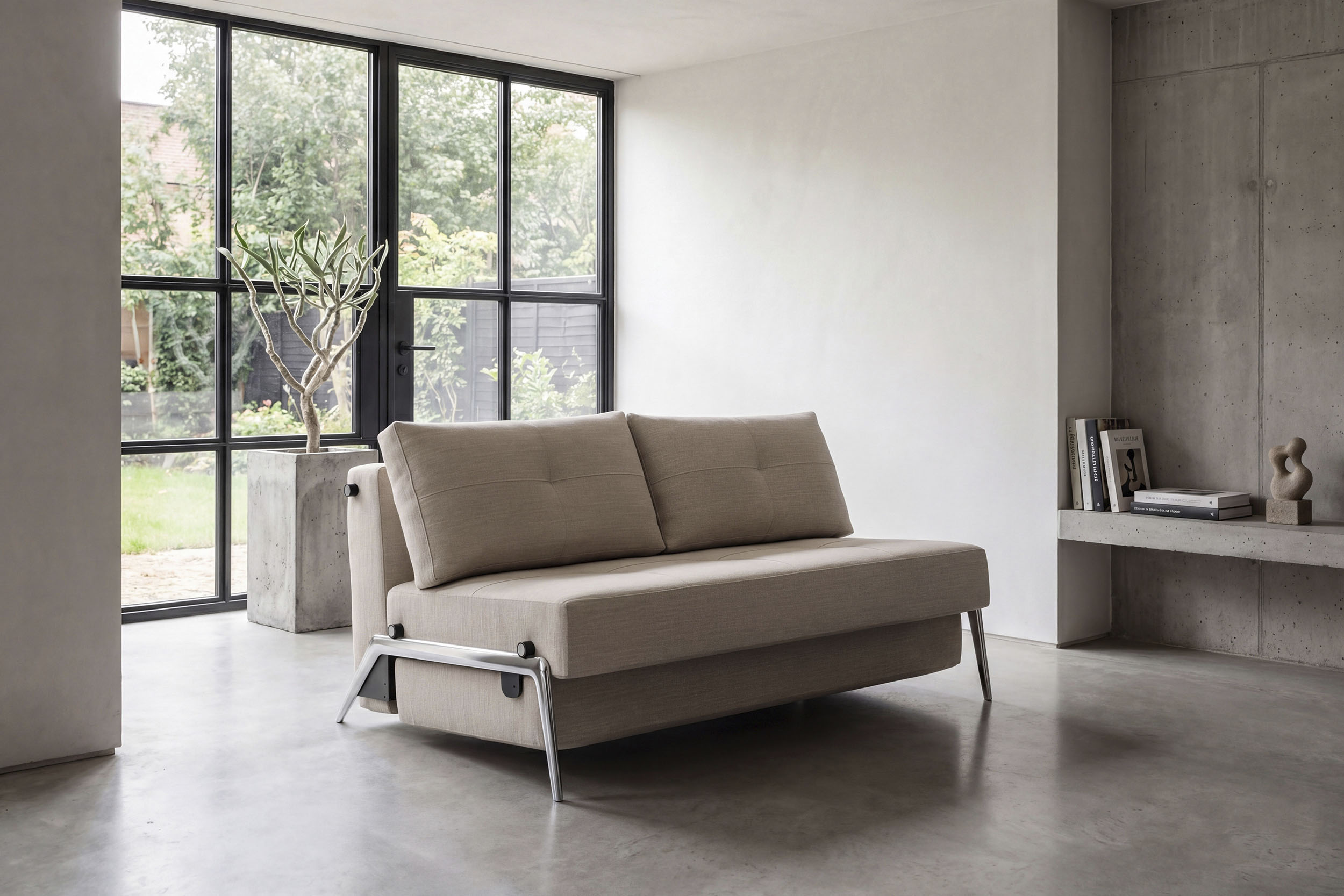 INNOVATION LIVING ™ "Cubed Klappsofa, hochwertige Schlaffunktion, Design und extra Komfort" Frontauszug, sehr platzsparend, abgewinkelt Sitzen, waagerecht liegen
