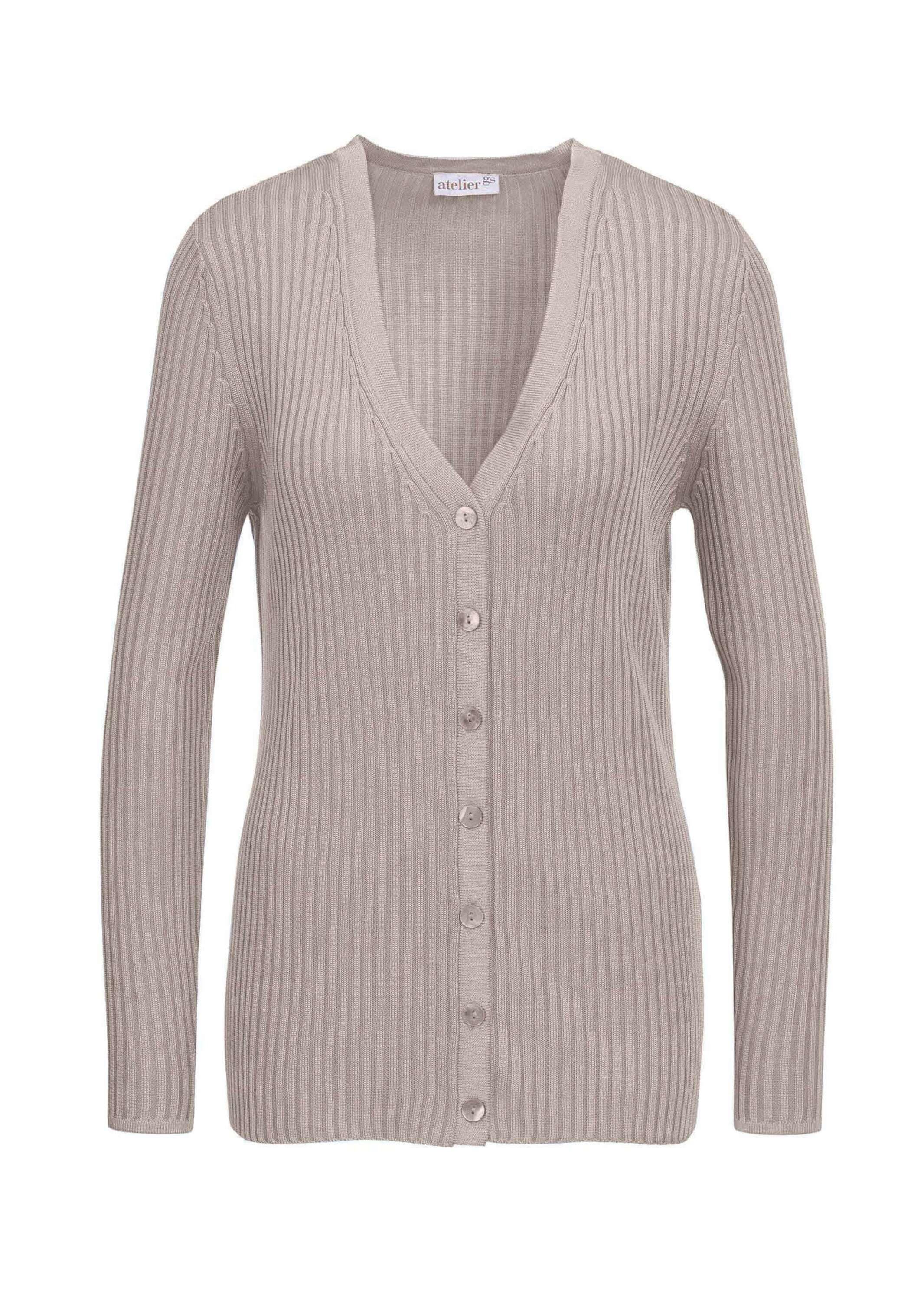 GOLDNER Strickjacke "Kurzgröße Edle Strickjacke in Rippenstruktur" Mit echt günstig online kaufen