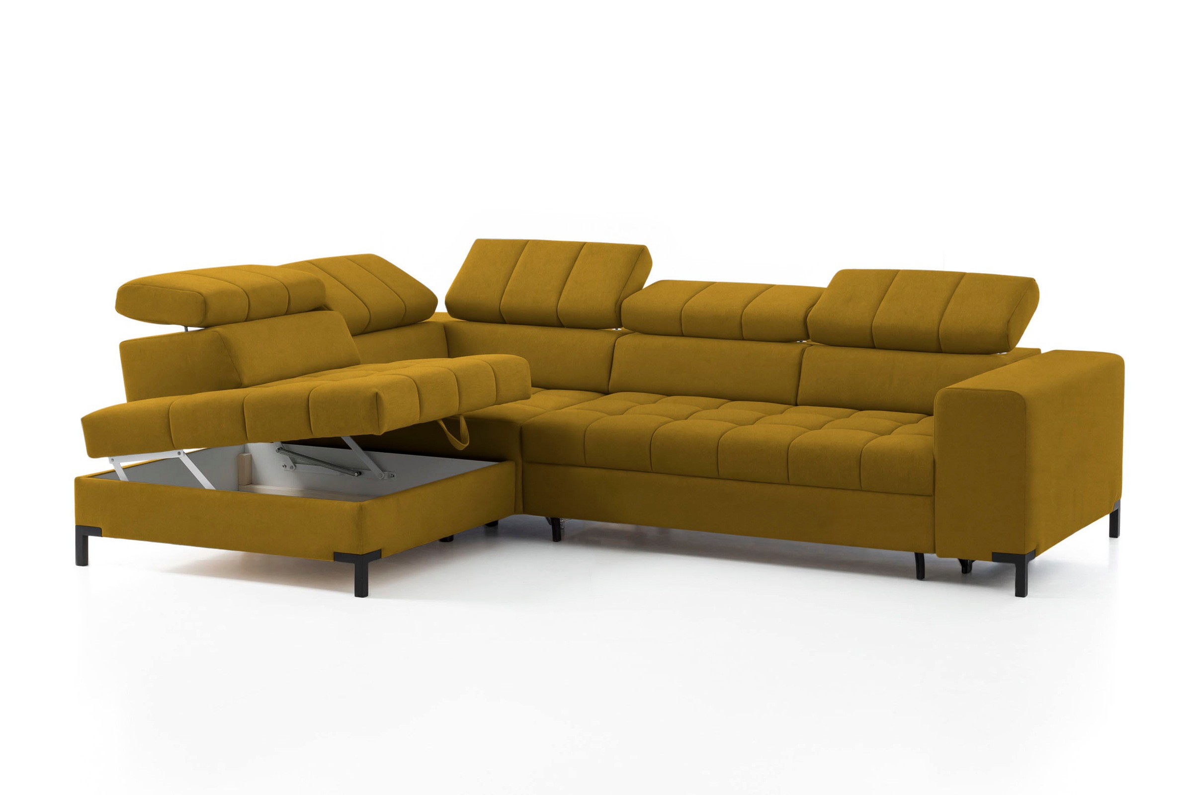 exxpo - sofa fashion Ecksofa »Bocco, hochwertige Verarbeitung, toller Sitzkomfort, bequem, L-Form«, wahlweise mit Bettfunktion u. Bettkasten, inkl. Kopfteilverstellung