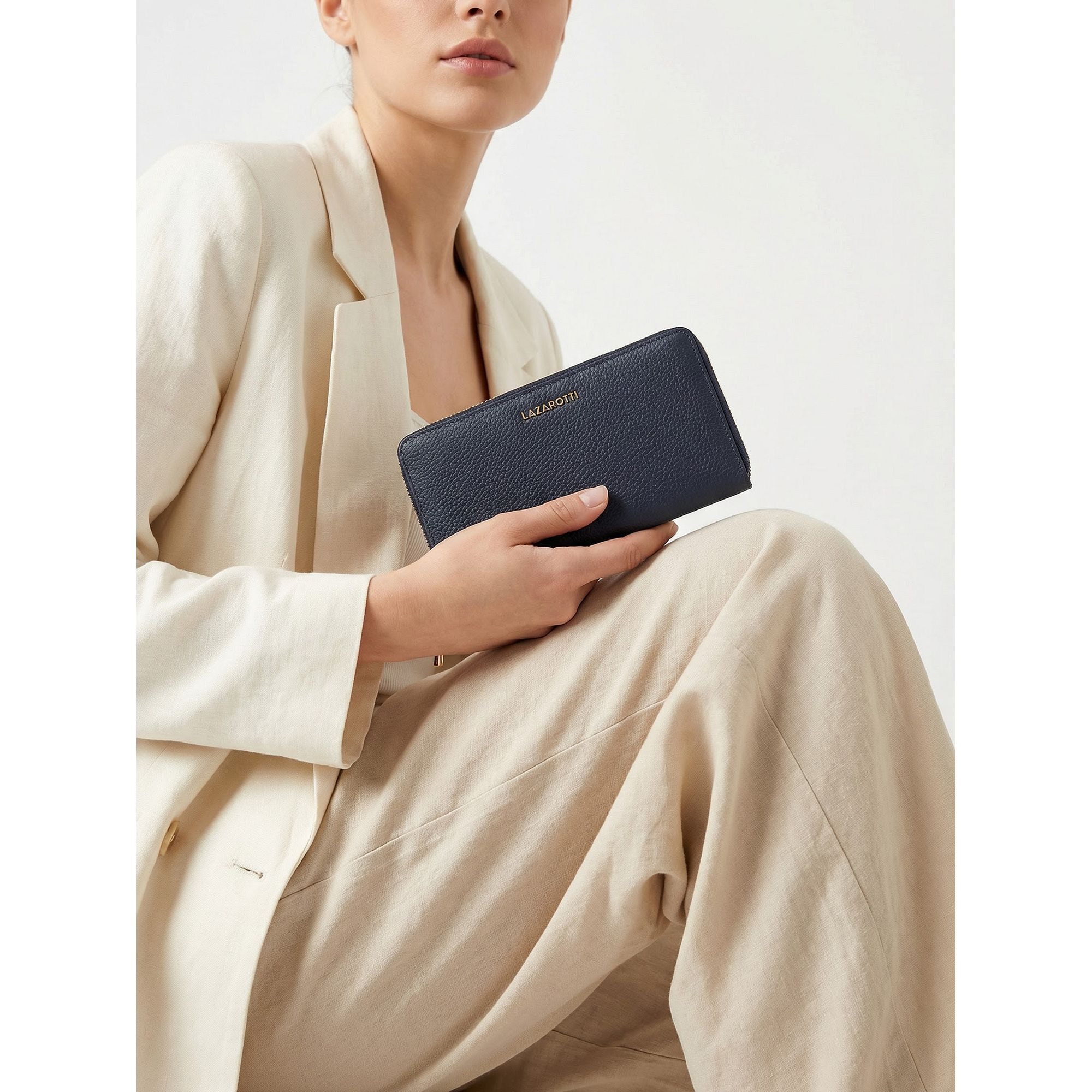 Lazarotti Geldbörse »Bologna Leather XL Zip-Around Geldbörse Leder 19 cm«