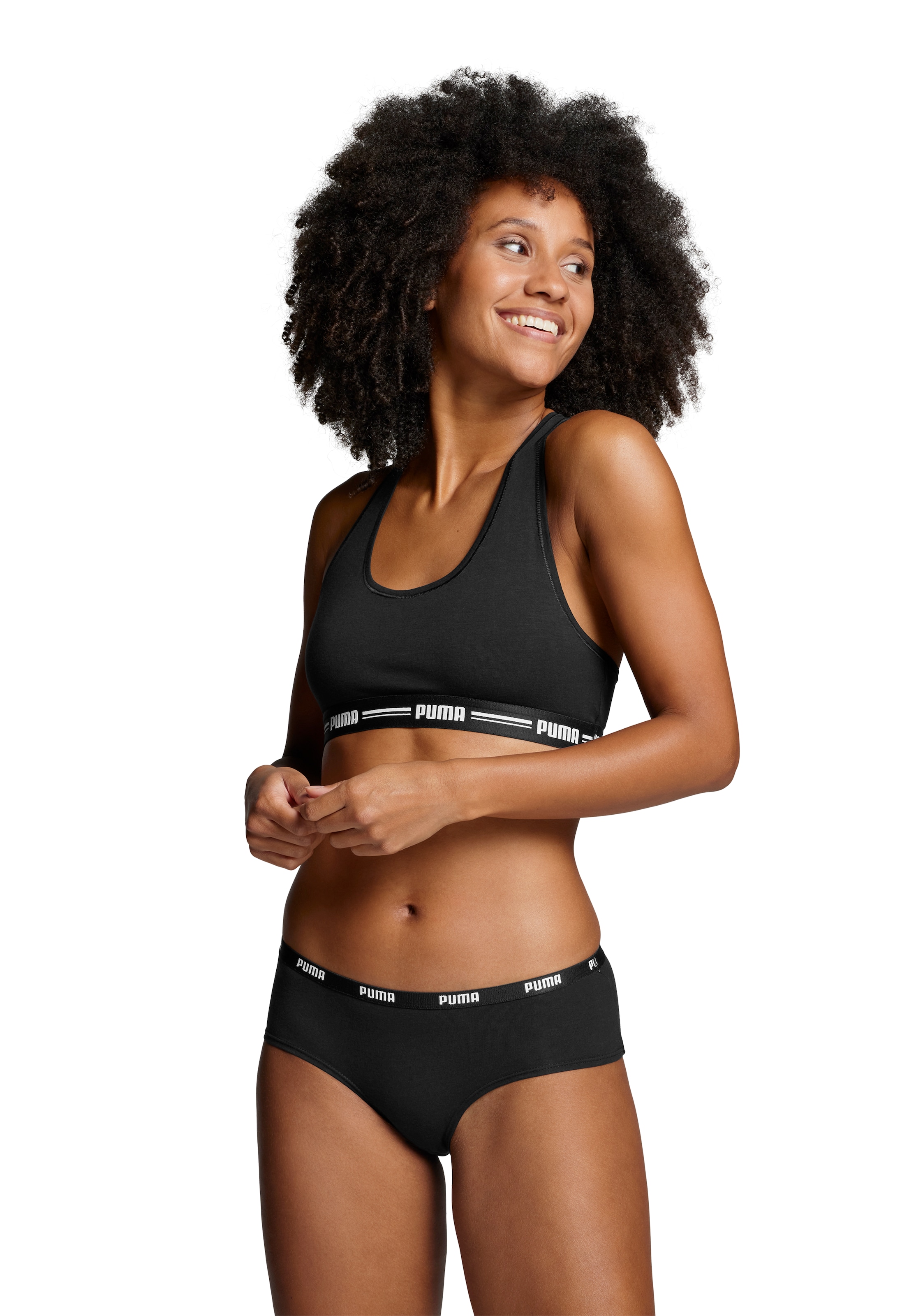PUMA Hipster »PUMA WOMEN HIPSTER 2P HANG«, (2er Pack), Mit elastischem Logobund
