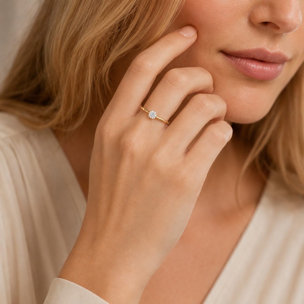 ONE ELEMENT Diamantring »Ring aus 585 Gold« mit 1 Lab Grown Diamant / Labordiamant 0,5 ct