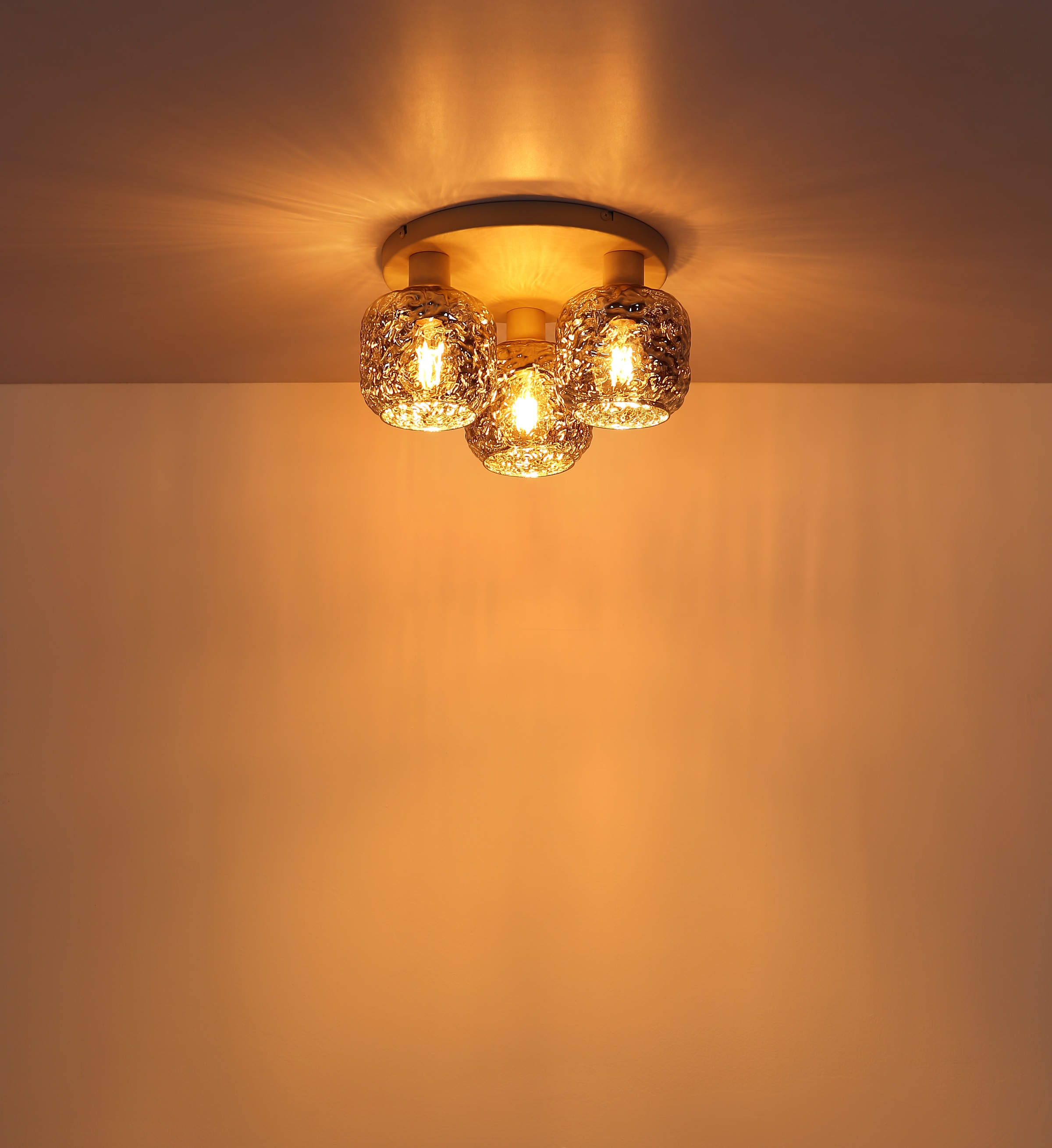 GLOBO LIGHTING Deckenleuchte »ANTONIO« E27 1 Stk. Deckenleuchte beige matt mit rauchfarbenem Glas, elegant