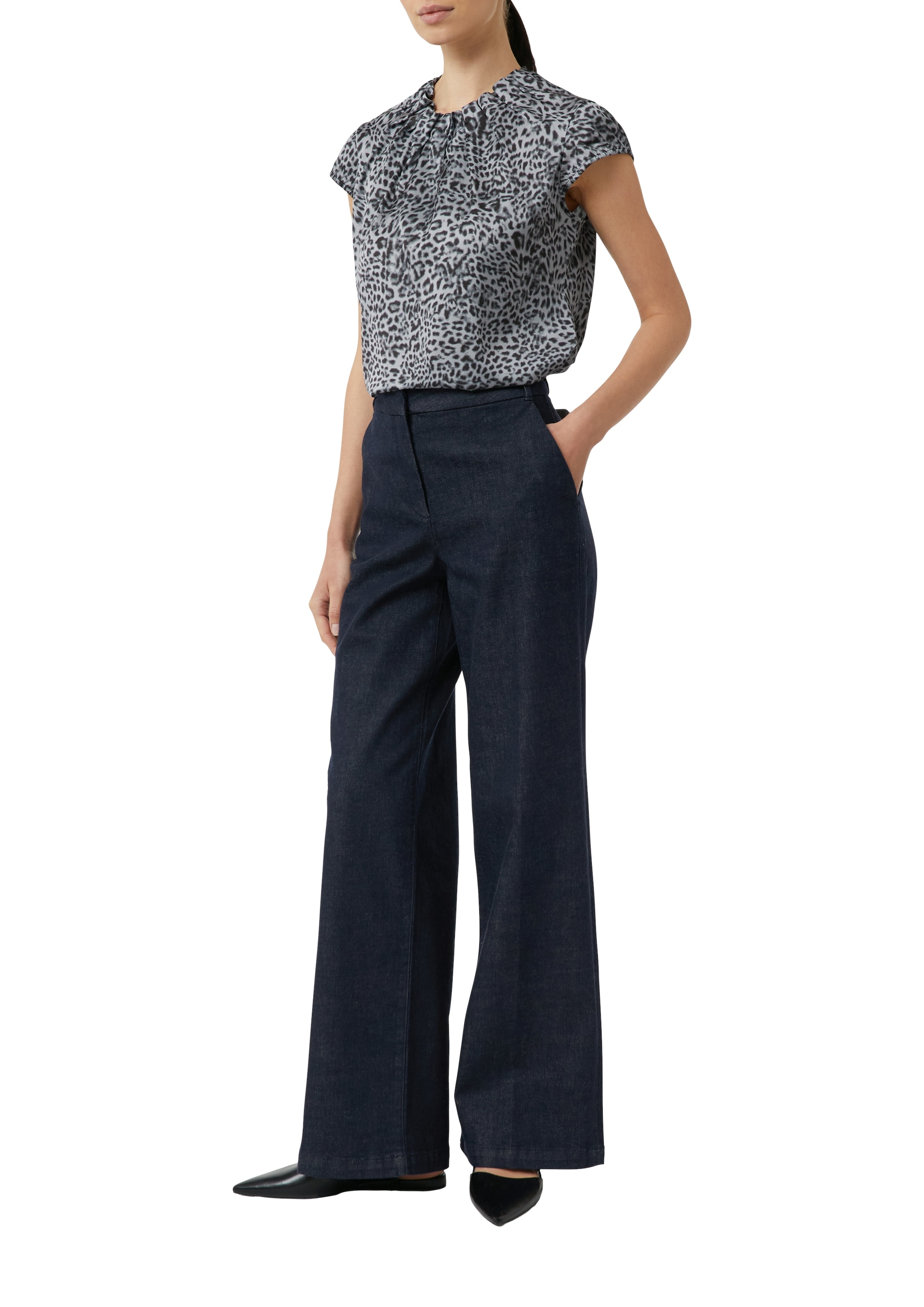 Comma Satinbluse, mit All-Over Print
