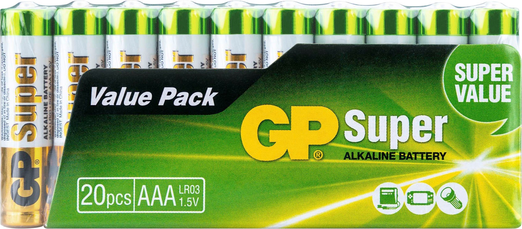 GP Batteries Batterie »20er Pack Super Alkaline AAA«, 1,5 V, (Set, 20 St.)
