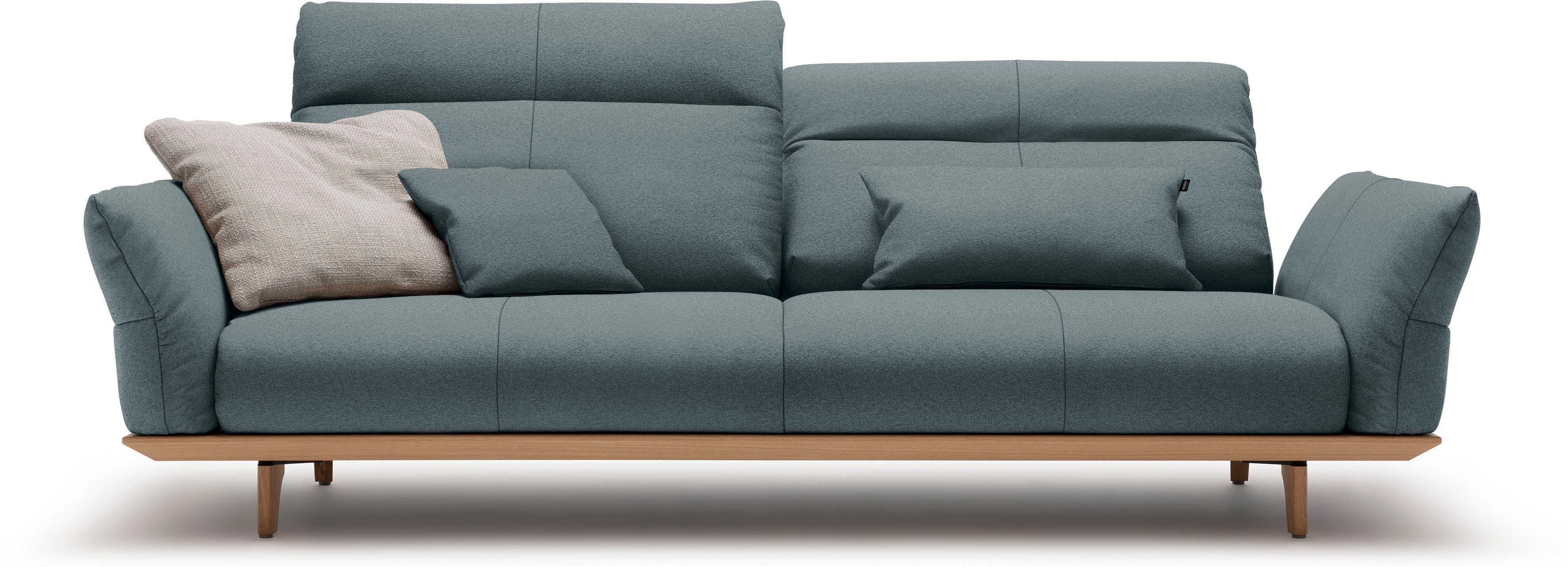 Creation BY ROLF BENZ 3,5-Sitzer "CR.460 mit verstellbarer Rückenlehne, bequem und hochwertig" Sockel in Eiche, Füße Eiche natur, Breite 228 cm