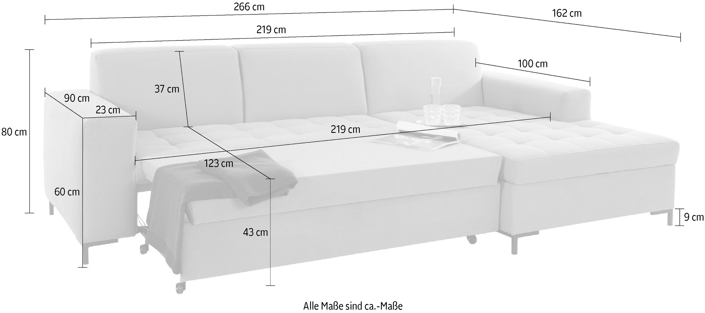 OTTO products Ecksofa »Grazzo L-Form«, hochwertige Stoffe aus recyceltem Material, Steppung im Sitzbereich