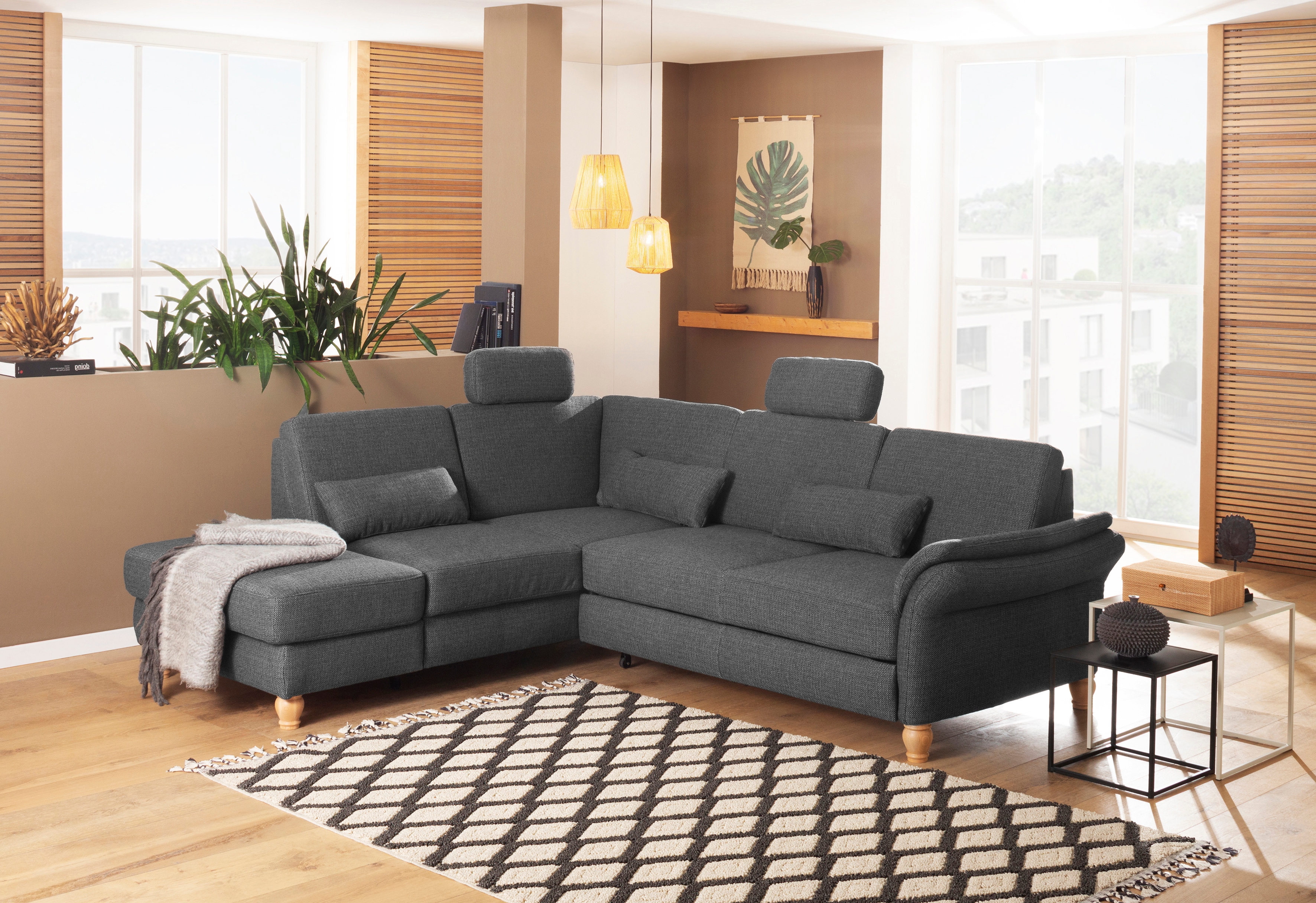 Home affaire Ecksofa "Palace L-Form" incl. Sitztiefenverstellung, wahlweise mit Schlaffunktion und Stauraum