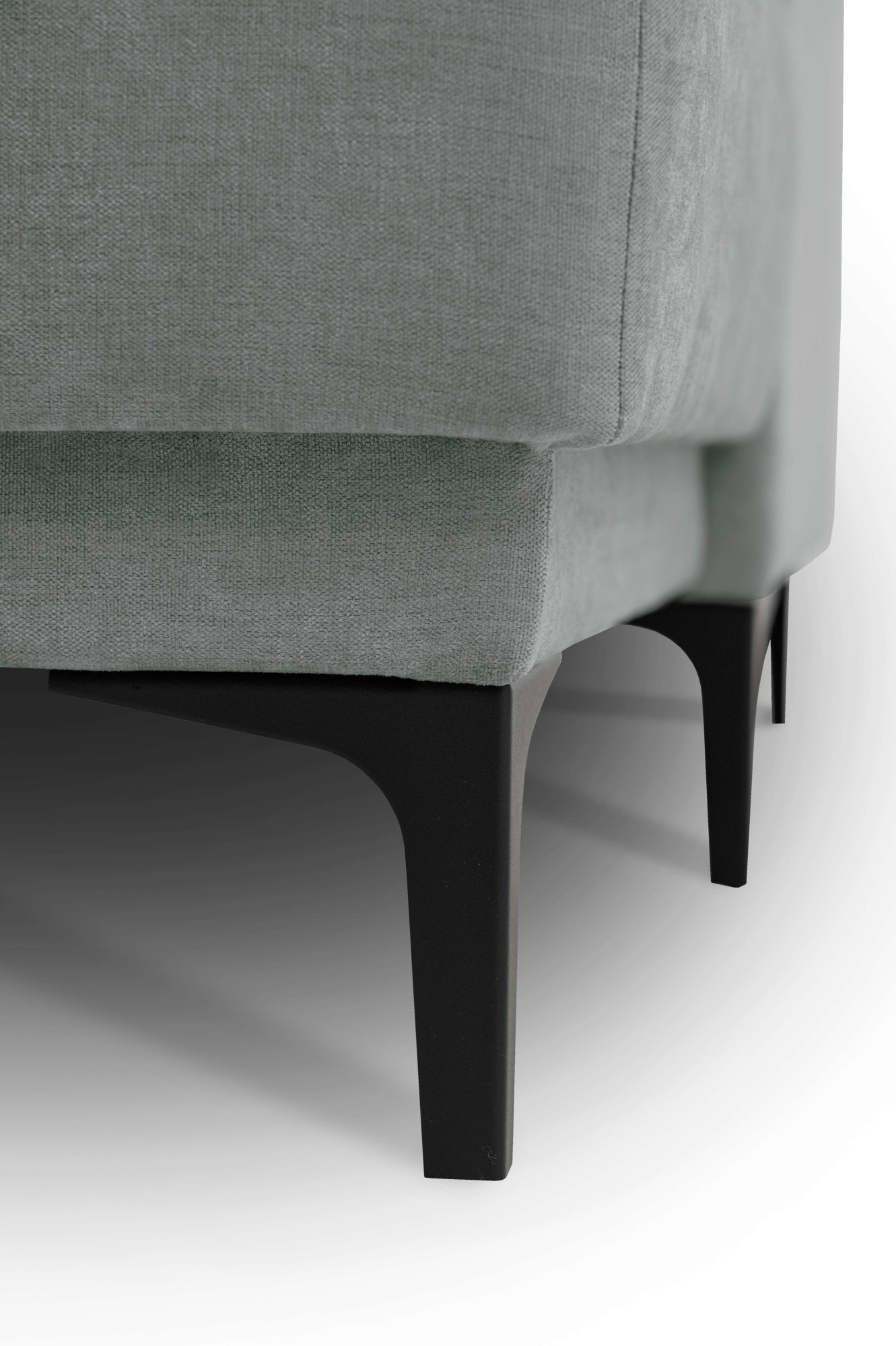 Places of Style Wohnlandschaft »XXL Sofa Oland, Struktur, Flachgewebe, Luxus-Microfaser, Boucle«, U-Form, 342 cm, Wellenunterfederung, Skandi-Design, Metallfüße