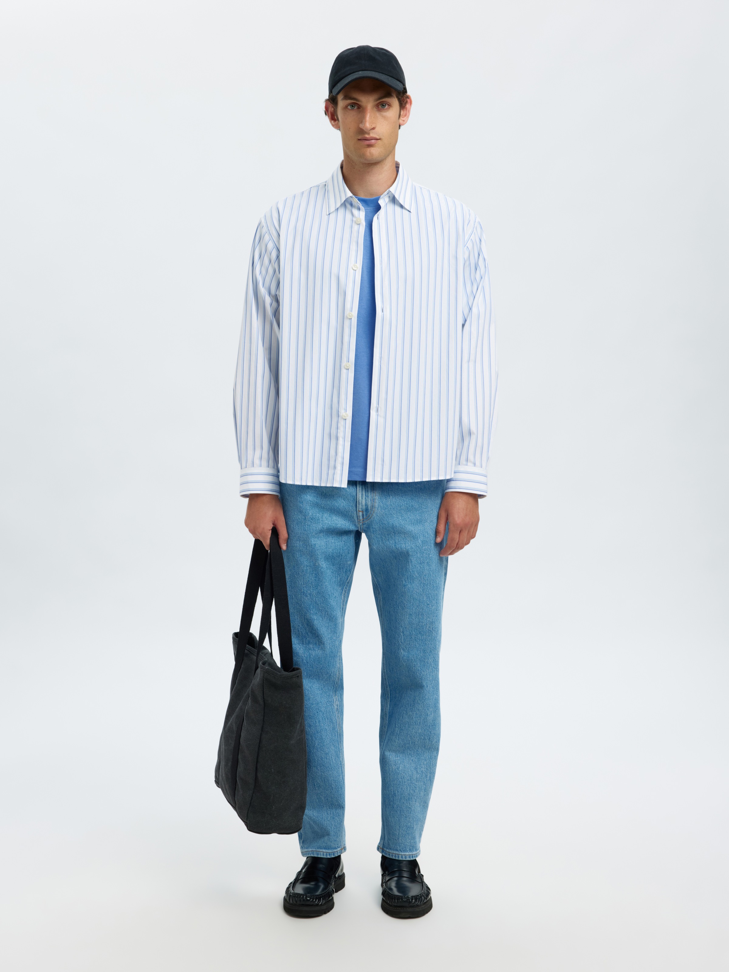 SELECTED HOMME Rundhalsshirt »SLHLOOSEOSCAR SS O-NECK TEE NOOS«