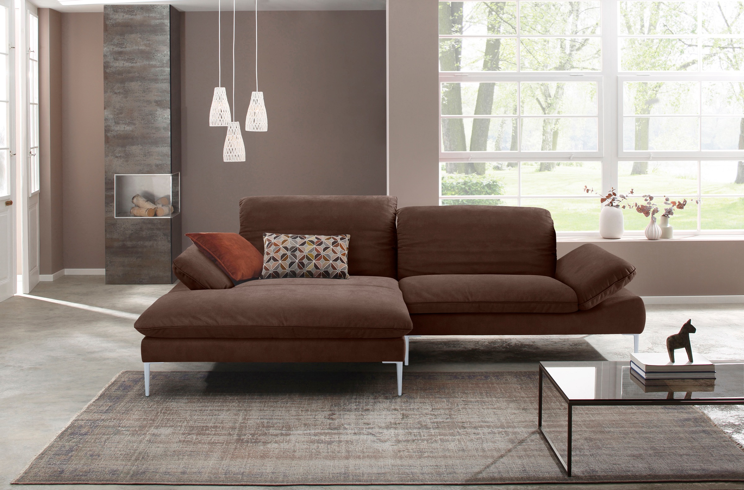 W.SCHILLIG Ecksofa »enjoy&MORE«, mit Sitztiefenverstellung, Füße silber matt, Breite 294 cm