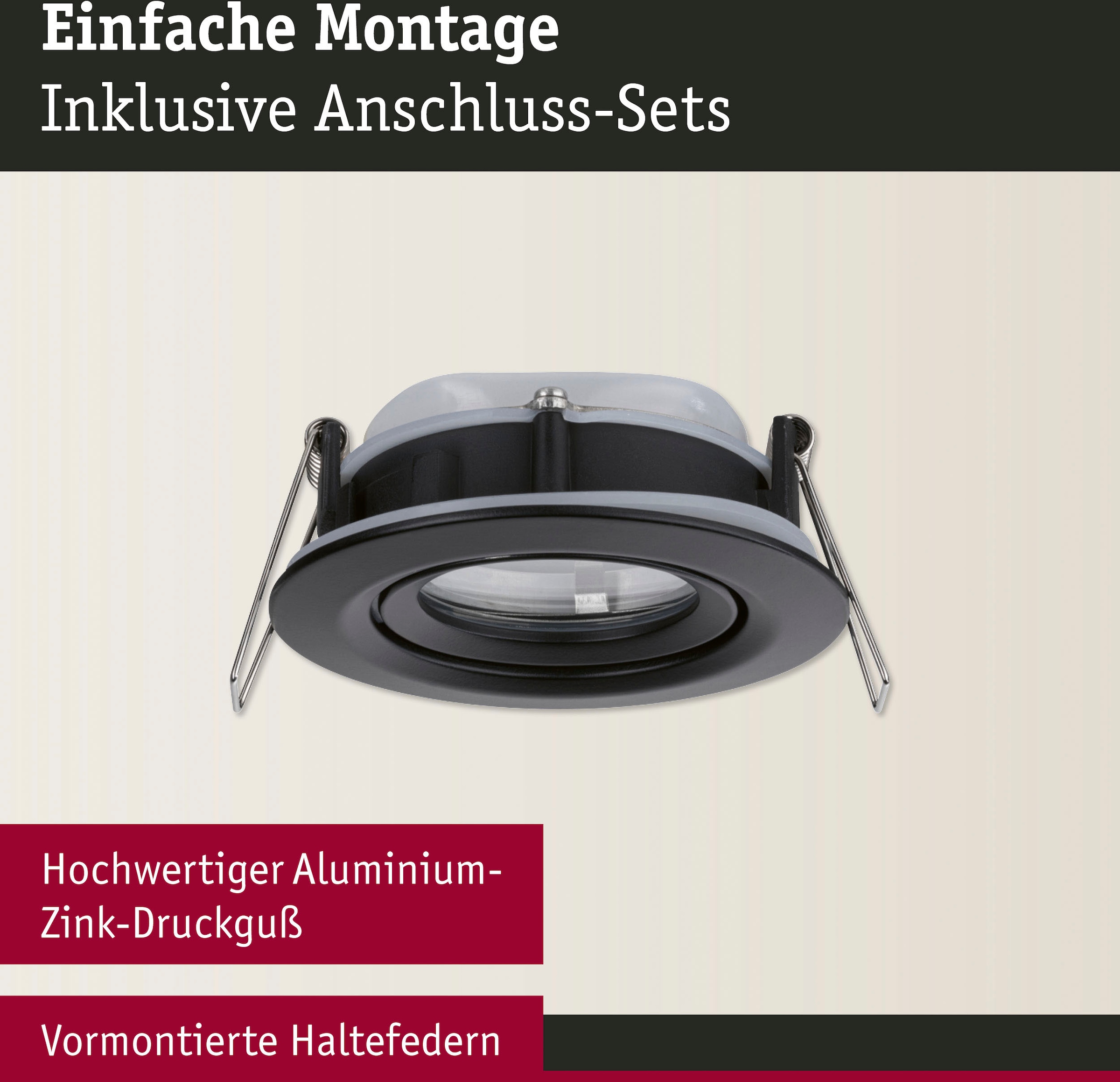 Paulmann LED Einbauleuchte »Nova Plus 1x35W Schwarz matt/Alu Zink« GU 5,3 | GU10