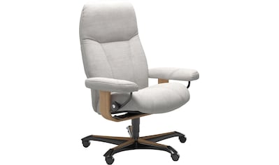 Stressless® Relaxsessel »Consul«, (Set, Relaxsessel mit Hocker), mit Hocker,  mit Cross Base, Größe S, M & L, Holzakzent Schwarz kaufen | BAUR