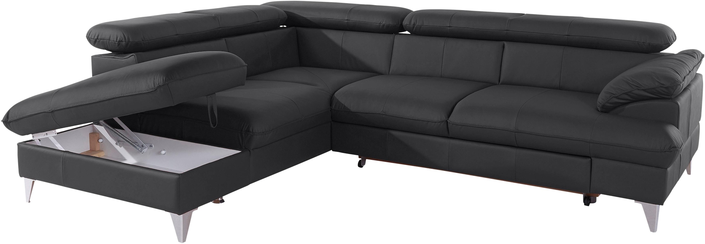 COTTA Ecksofa »Caluso L-Form«, mit Kopfteilverstellung, wahlweise mit Bettfunktion & Bettkasten