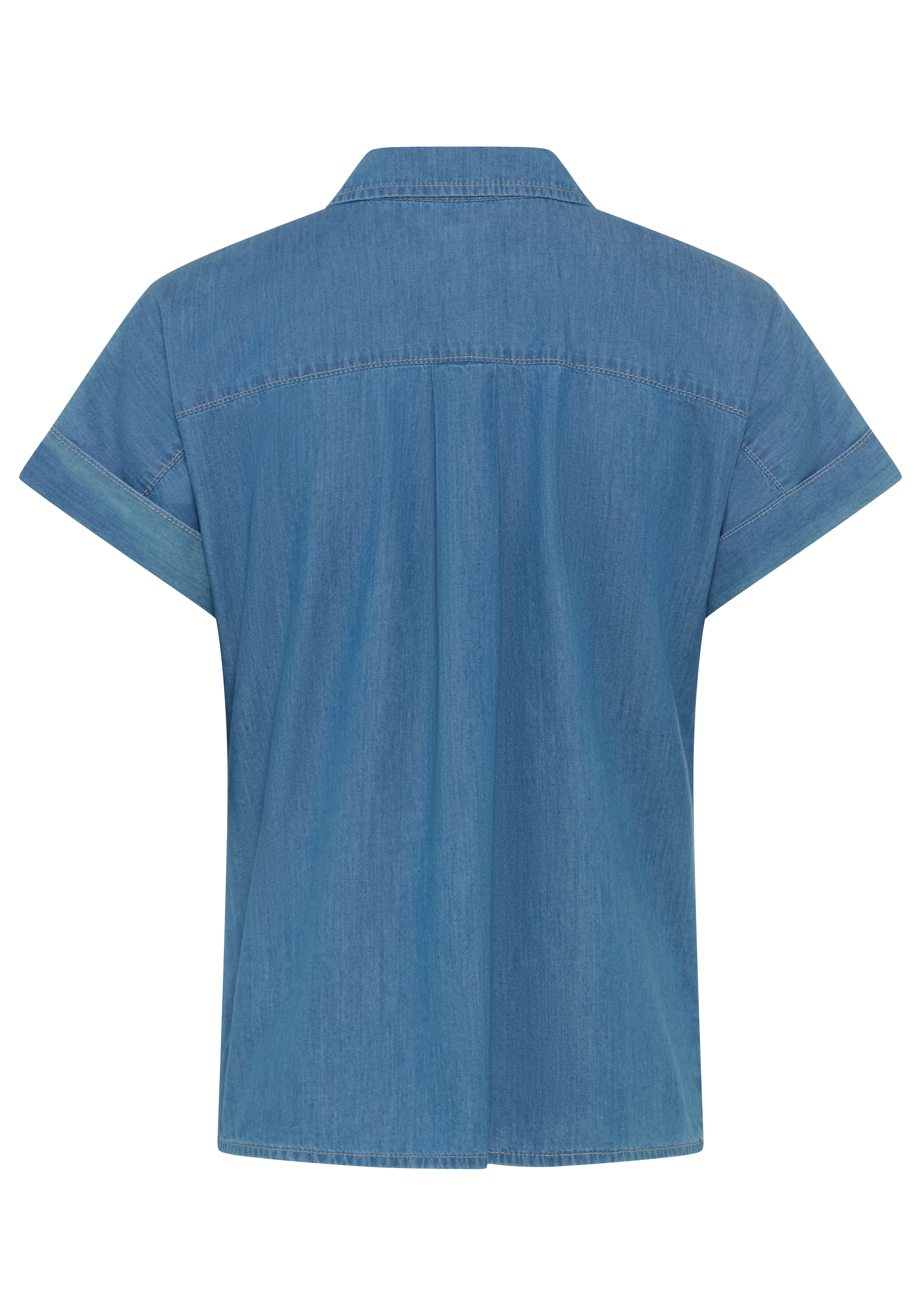 Arizona Jeansbluse »halbarm« mit Hemdblusenkragen, Comfort Fit, auch in großen Größen