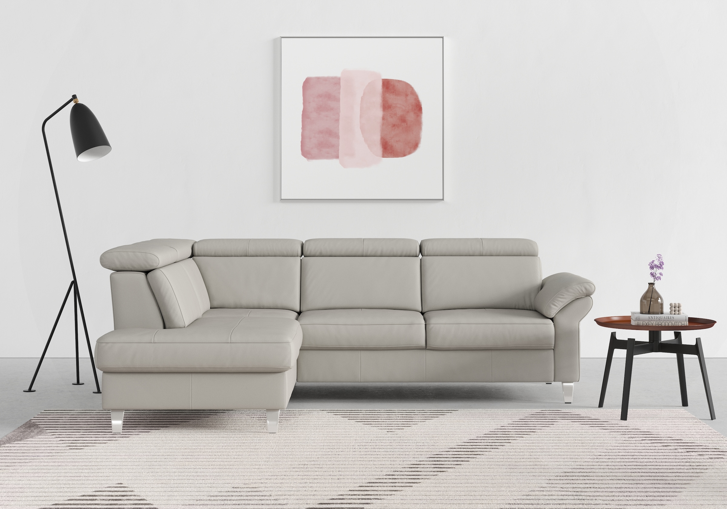 sit&more Ecksofa "Arngast L-Form" inklusive Kopfteilverstellung und Federkern