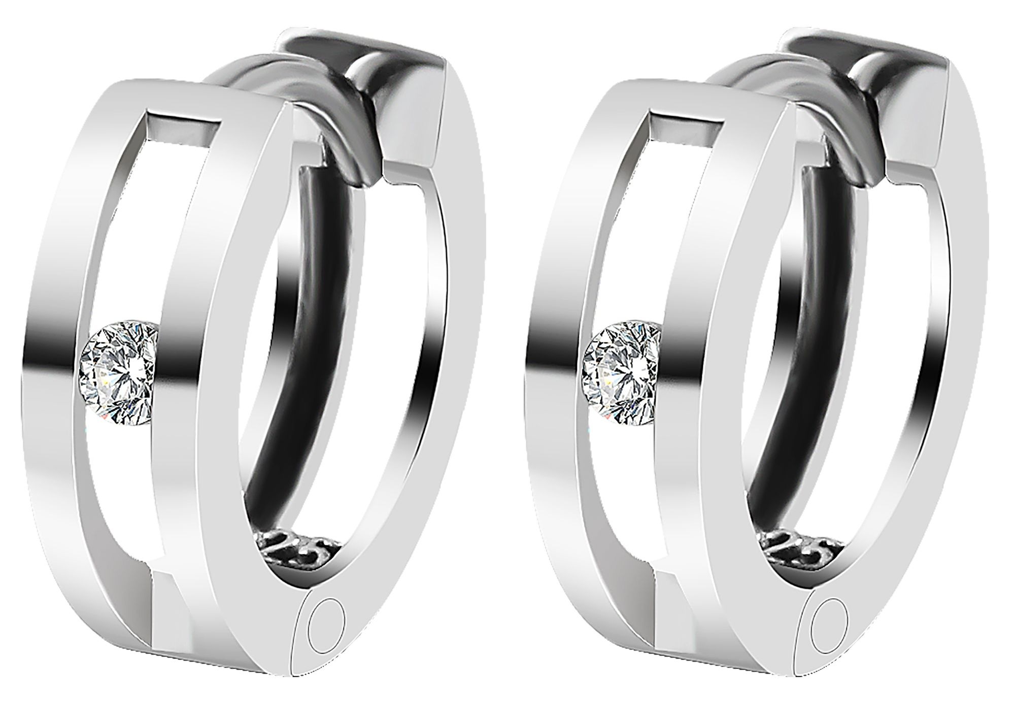 Adelia´s Klappcreolen »Damen Ohrringe – Klappcreole aus 925 Silber mit Zirkonia« Zum Verschenken an Menschen, die Ihnen am Herzen liegen