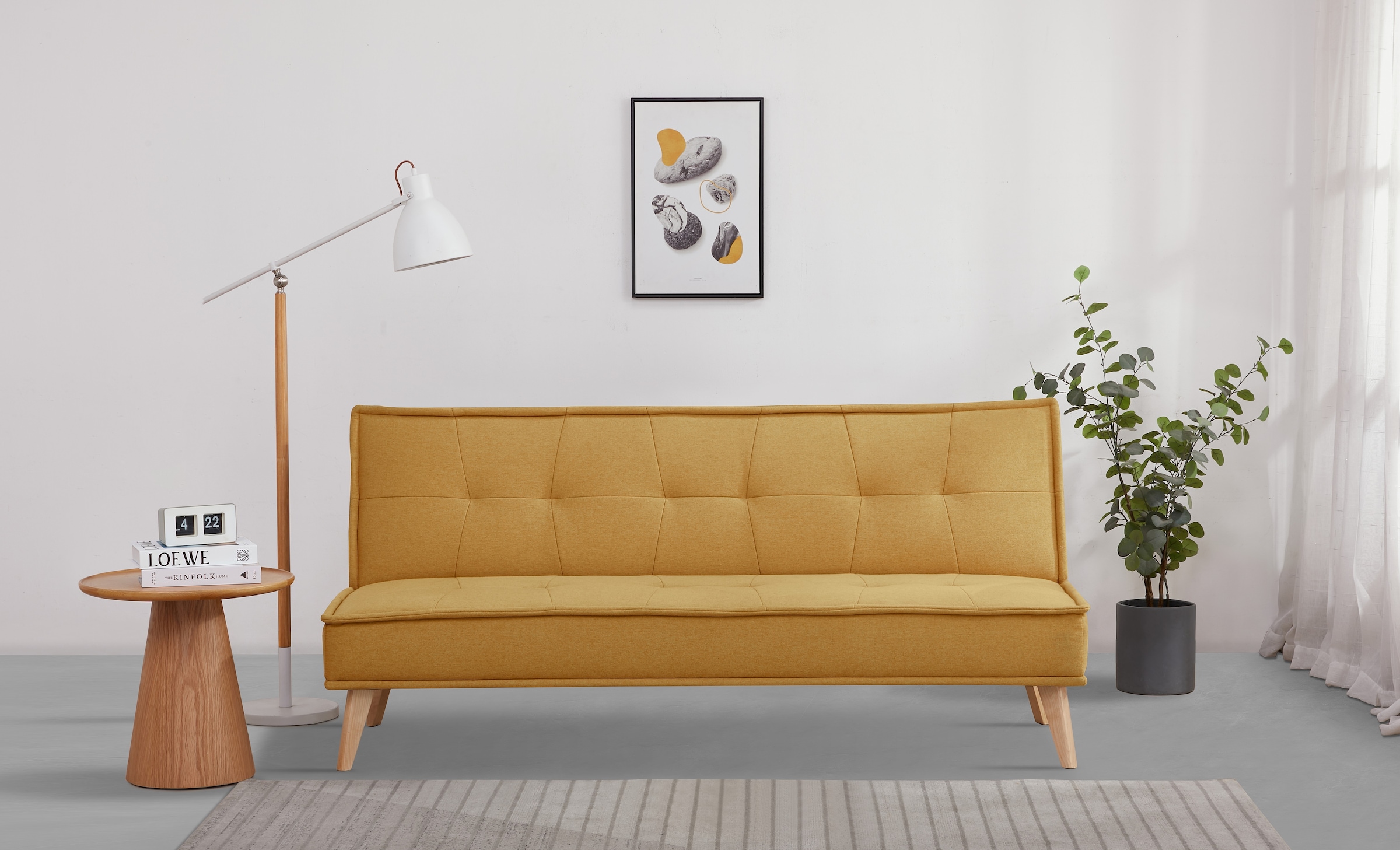 INOSIGN Schlafsofa »MENDOTA, 181 cm, 3-Sitzer mit Schlaffunktion,«, verstellbarer Rückenlehne, Klappmechanismus, Webstoff
