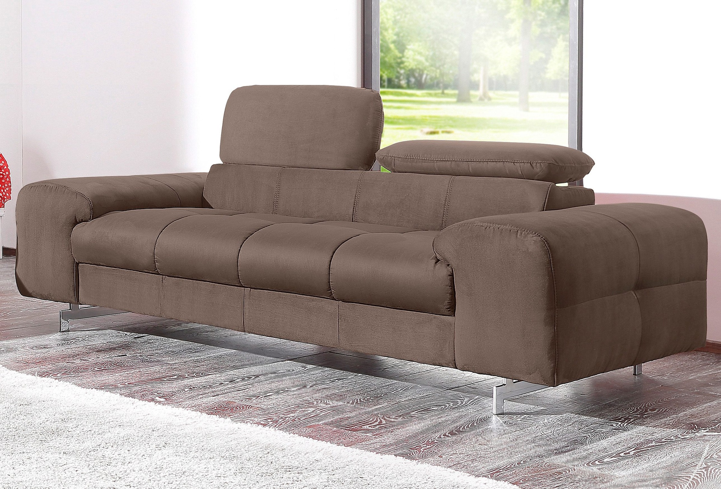 COTTA 2-Sitzer "Chef", Big-Sofa mit Kopfteilverstellung, edle Metallkufen günstig online kaufen