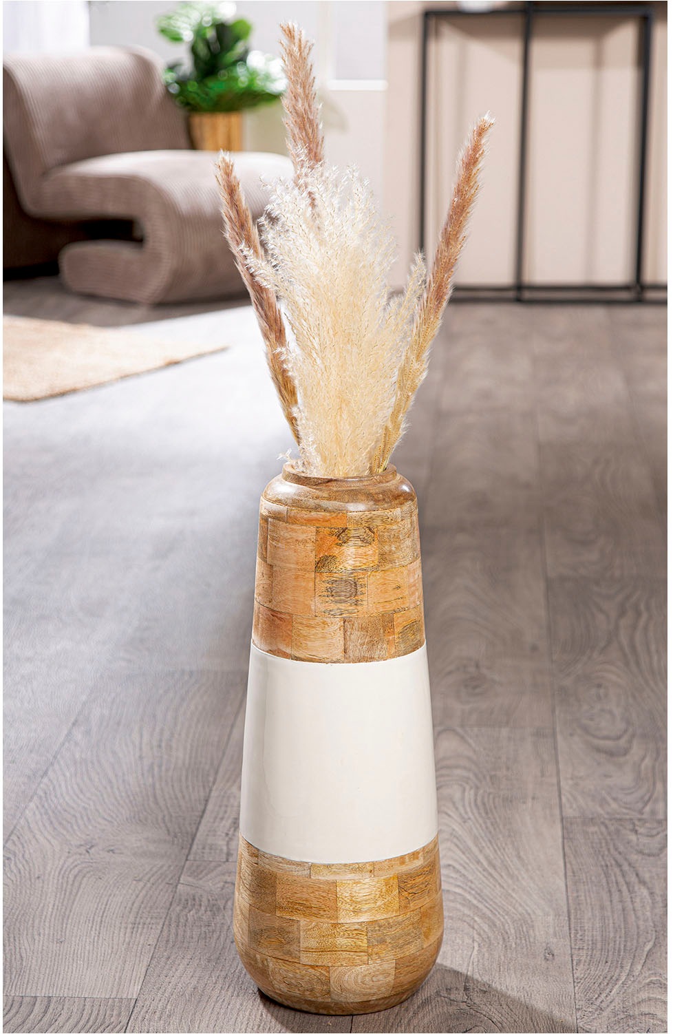 GILDE Bodenvase "Vase Naturelle naturfarben-weiß", (1 St.) günstig online kaufen