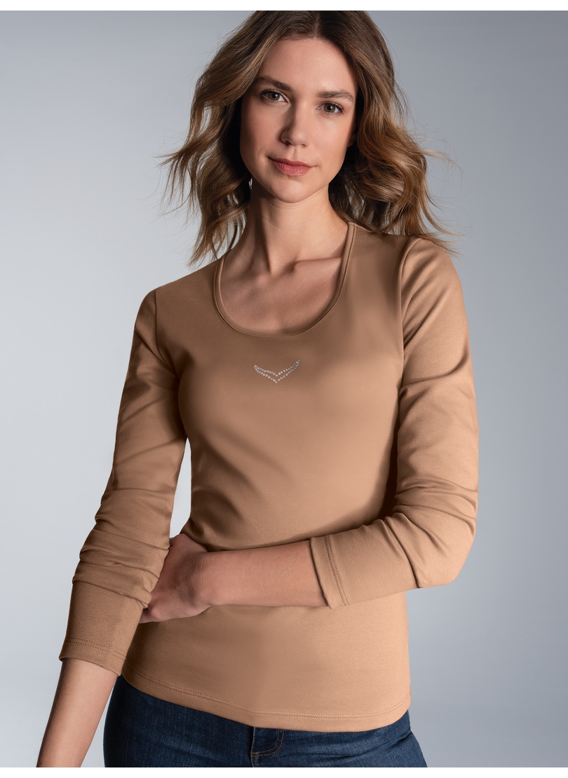 Trigema Longsleeve "TRIGEMA Langarmshirt mit Kristallsteinen"