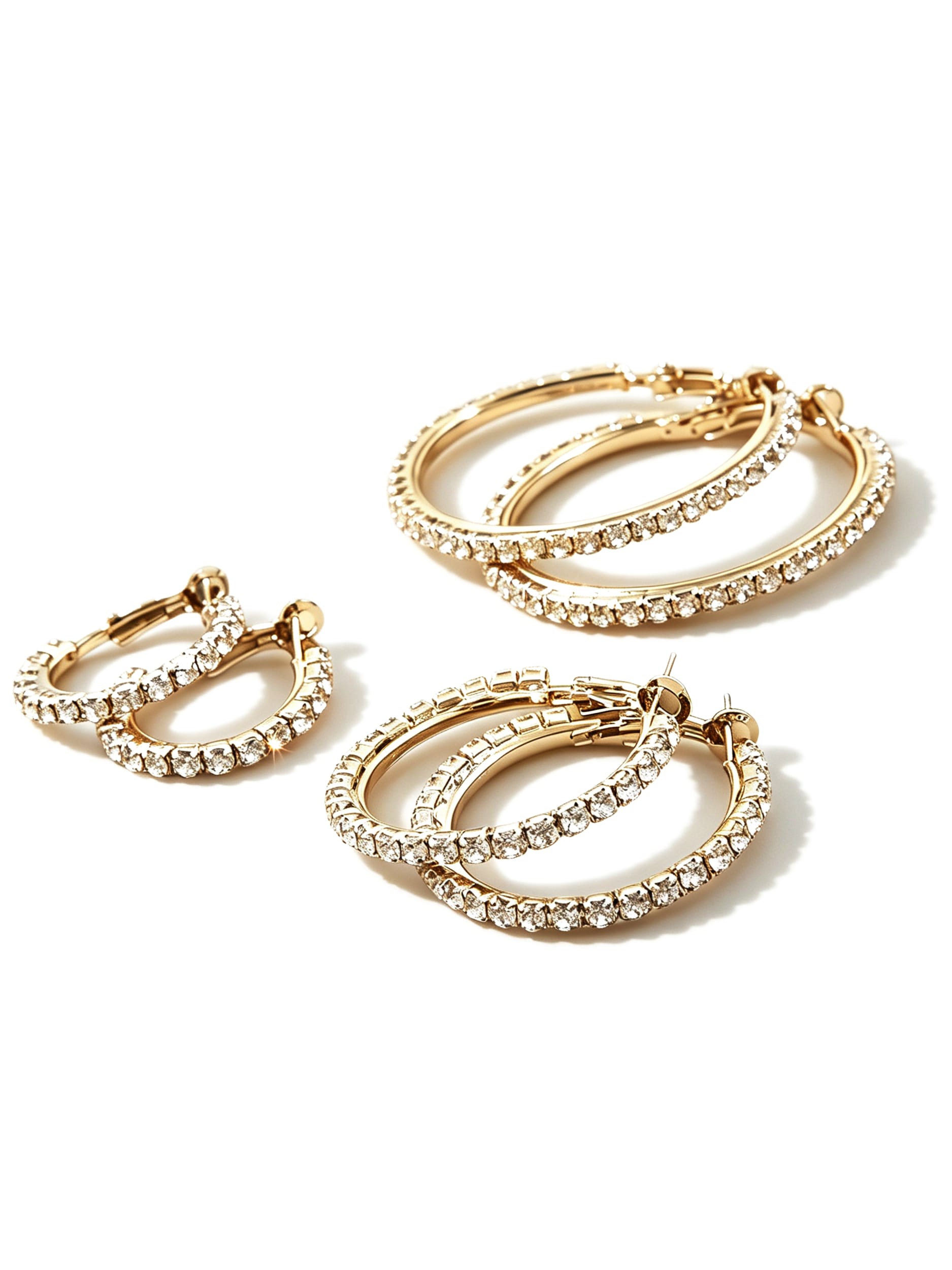 Aniston JEWELRY & WATCHES Creolen-Set »Multipack Schmuck Geschenk Kupfer Ohrschmuck Ohrringe Glitzersteine« Made in Germany - mit Glasstein