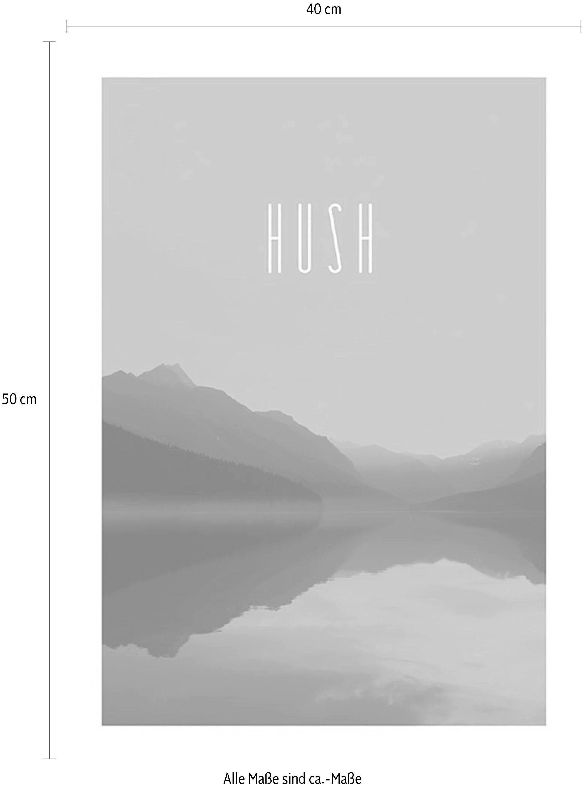 Komar Bild »Word Lake Hush Steel«, Natur, (1 St.), Wandbild zur Dekoration - ohne Rahmen